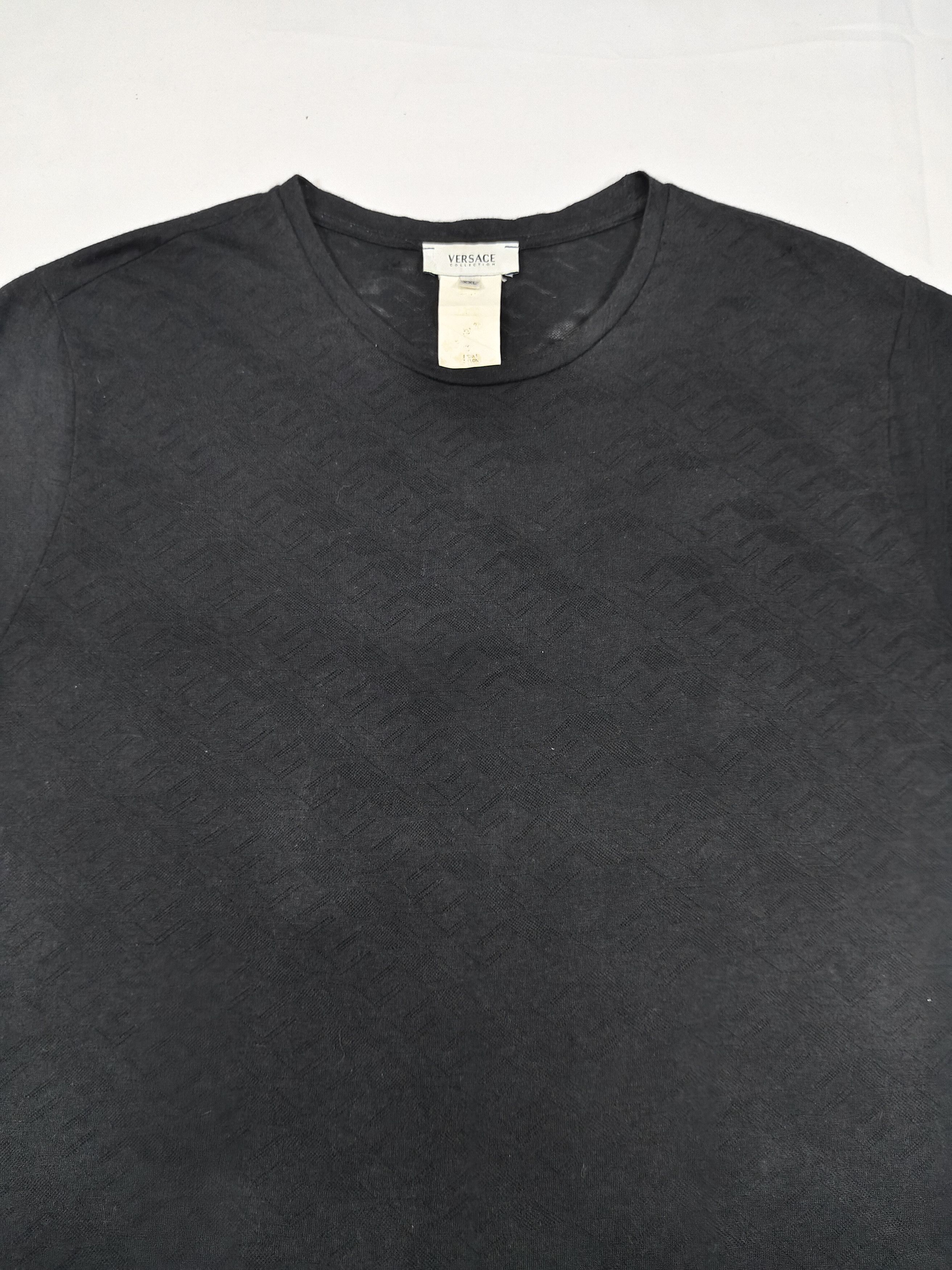 Versace Versace Collection - Minimal Tonal Monogram Jacquard Tee Size US XL / EU 56 / 4 - 2 Thumbnail