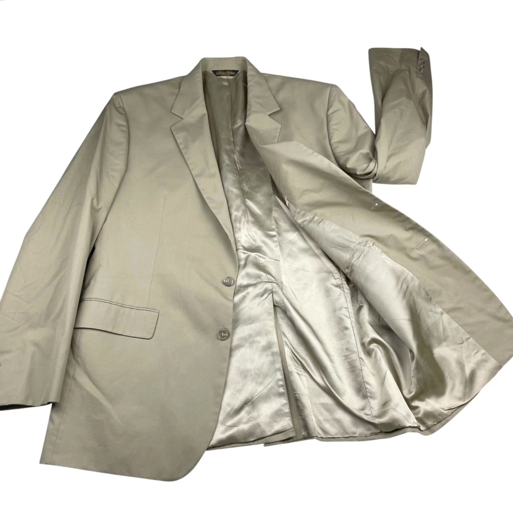 Brooks Brothers Brooks Brothers Men's Blazer Jacket Khaki/Tan Cotton/Polyester 2-Button Front 46-XL Size 46R - 3 Thumbnail
