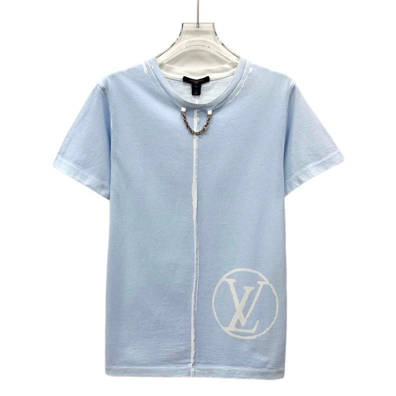 Louis Vuitton Louis Vuitton Blue Logo Cotton T-Shirt Size US S / EU 44-46 / 1 - 1 Thumbnail