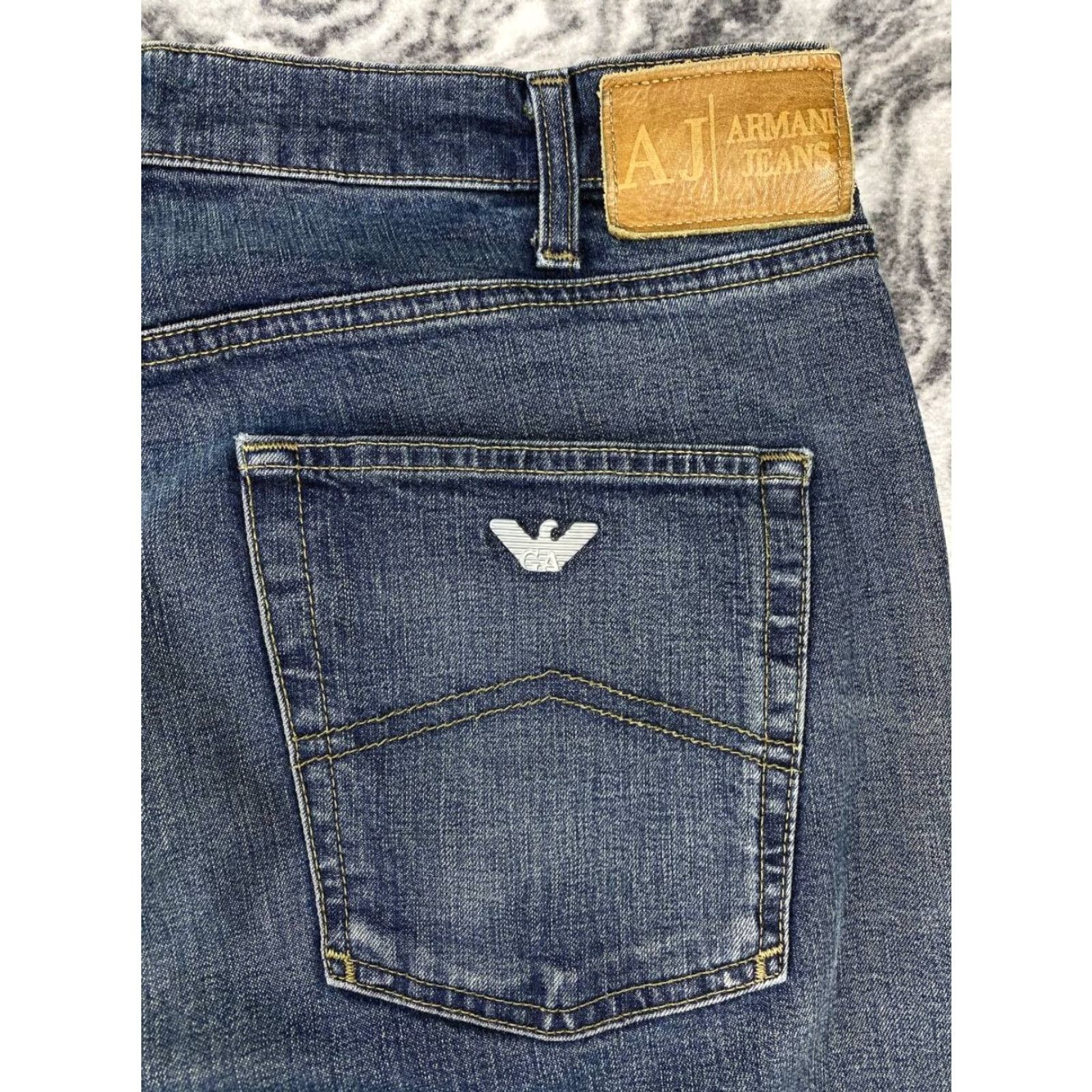Vintage VINTAGE Armani Jeans Denim Baggy Jeans Big Logo 90s Men Blue 38 Regular Mens Jeans Size US 38 / EU 54 - 4 Thumbnail