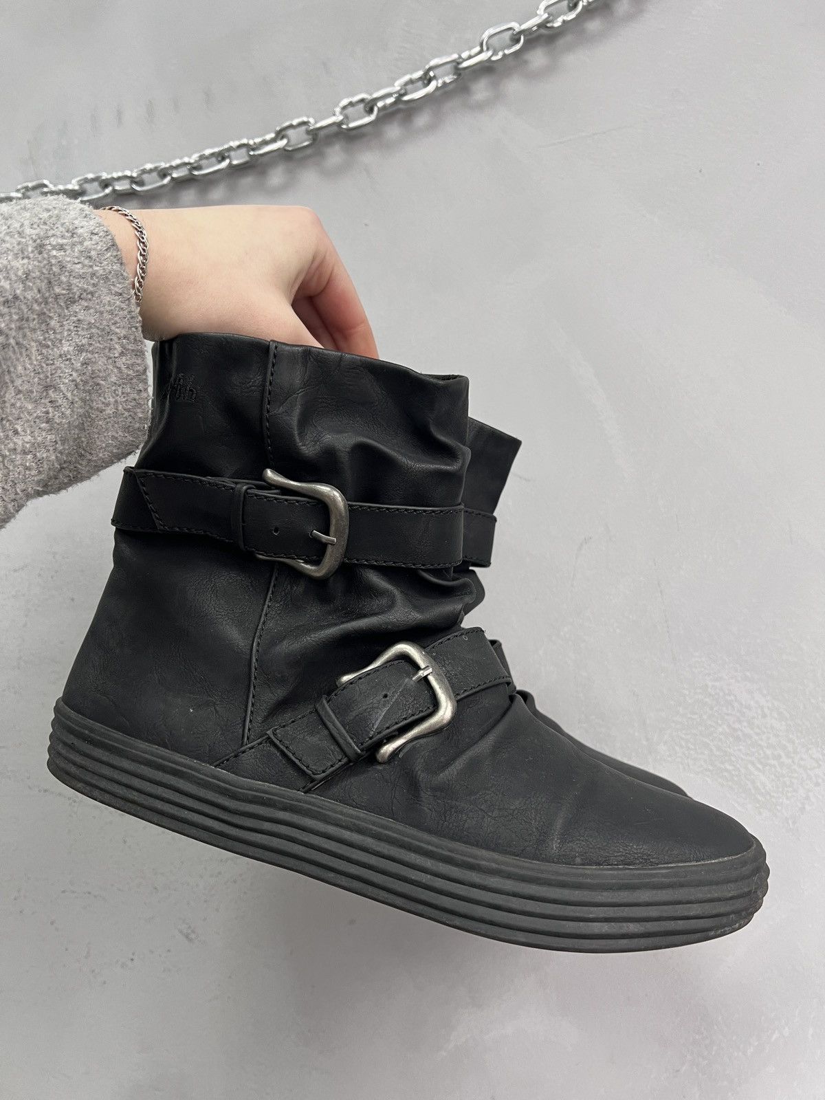 ASH Opium belted leather gothic boots rick owens style japanese Size US 7 / EU 40 - 2 Thumbnail