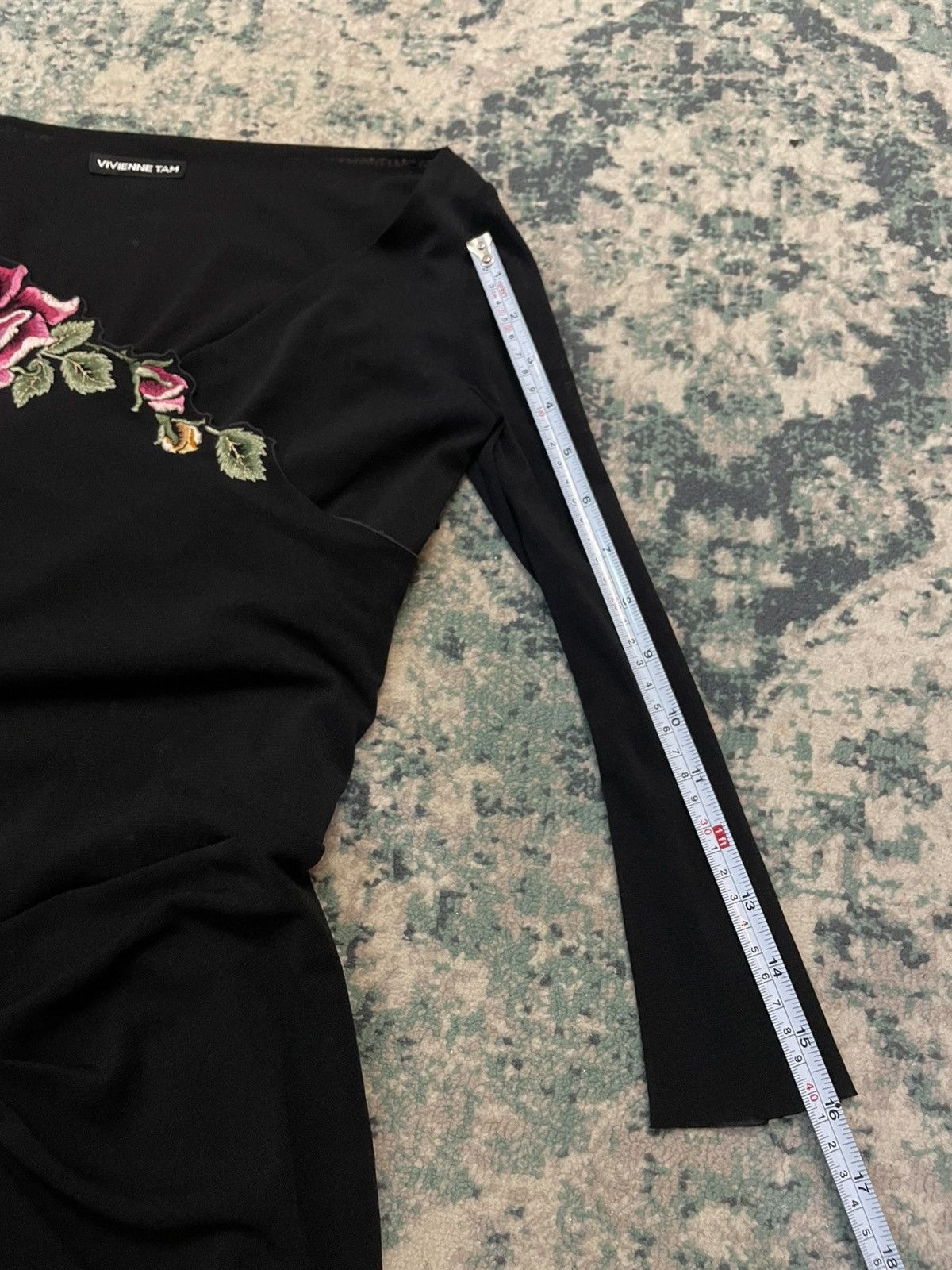Vivienne Tam SS98 Vivienne Tam Flower Embroidery Layered Black Dress Size XS / US 0-2 / IT 36-38 - 16 Thumbnail