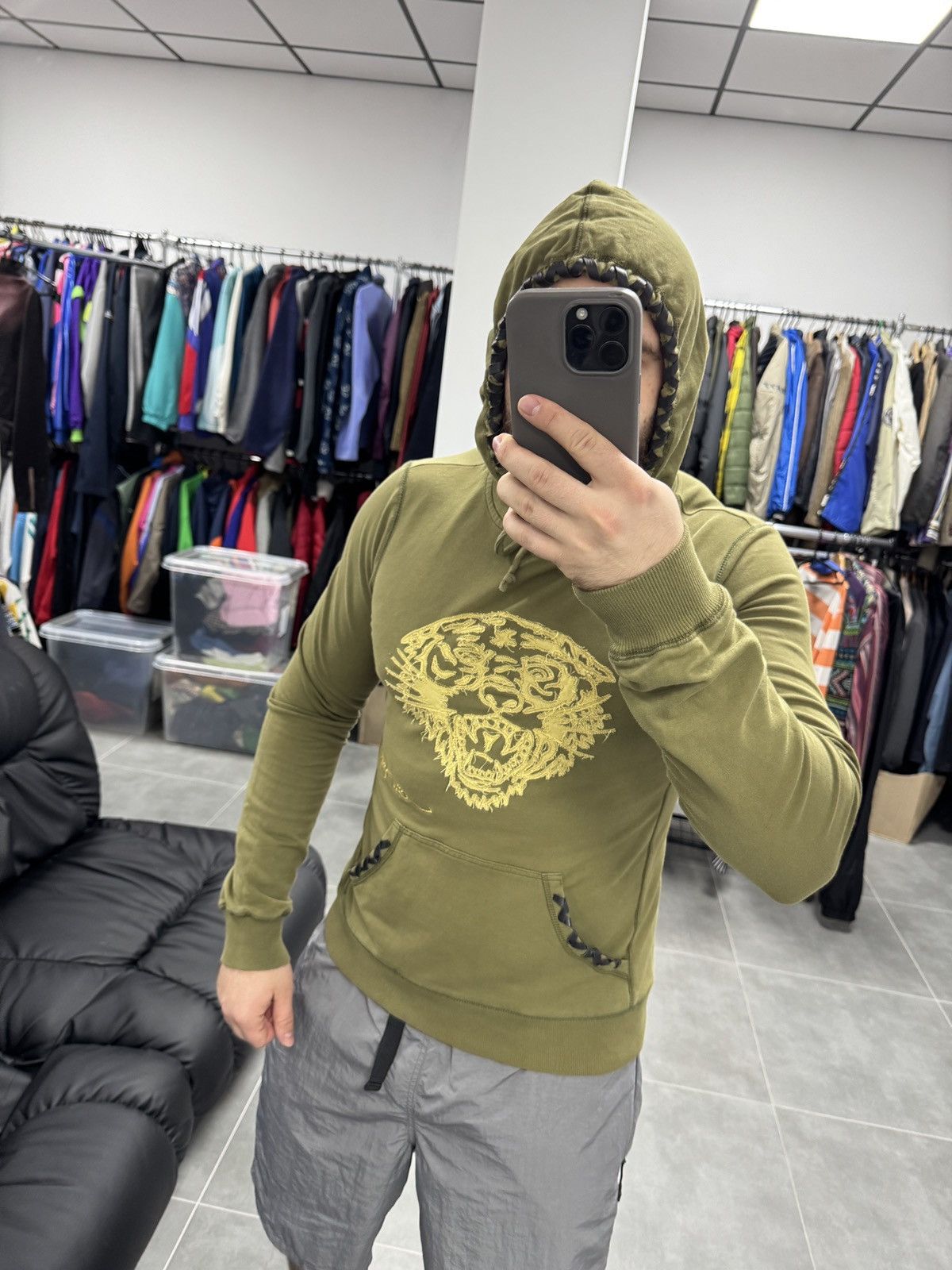 Christian Audigier × Ed Hardy Ed Hardy by Christian Audigier Embroidered Tiger Y2K Hoodie Size US M / EU 48-50 / 2 - 2 Thumbnail