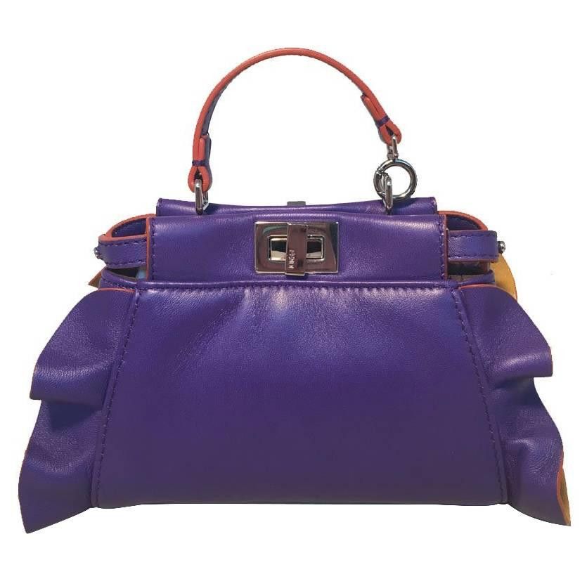 image of Fendi Purple Micro Mini Peekaboo Bag, Women's