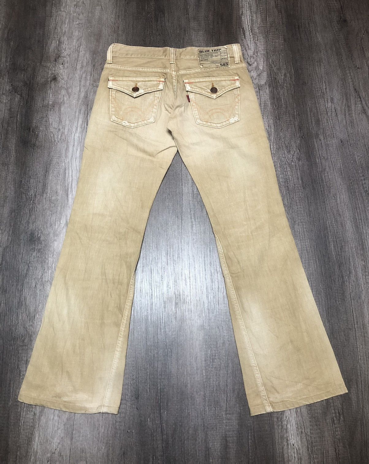Edwin × Vintage Vintage Edwin 503 Blue Trip Flare Jeans Unisex Size US 30 / EU 46 - 12 Thumbnail