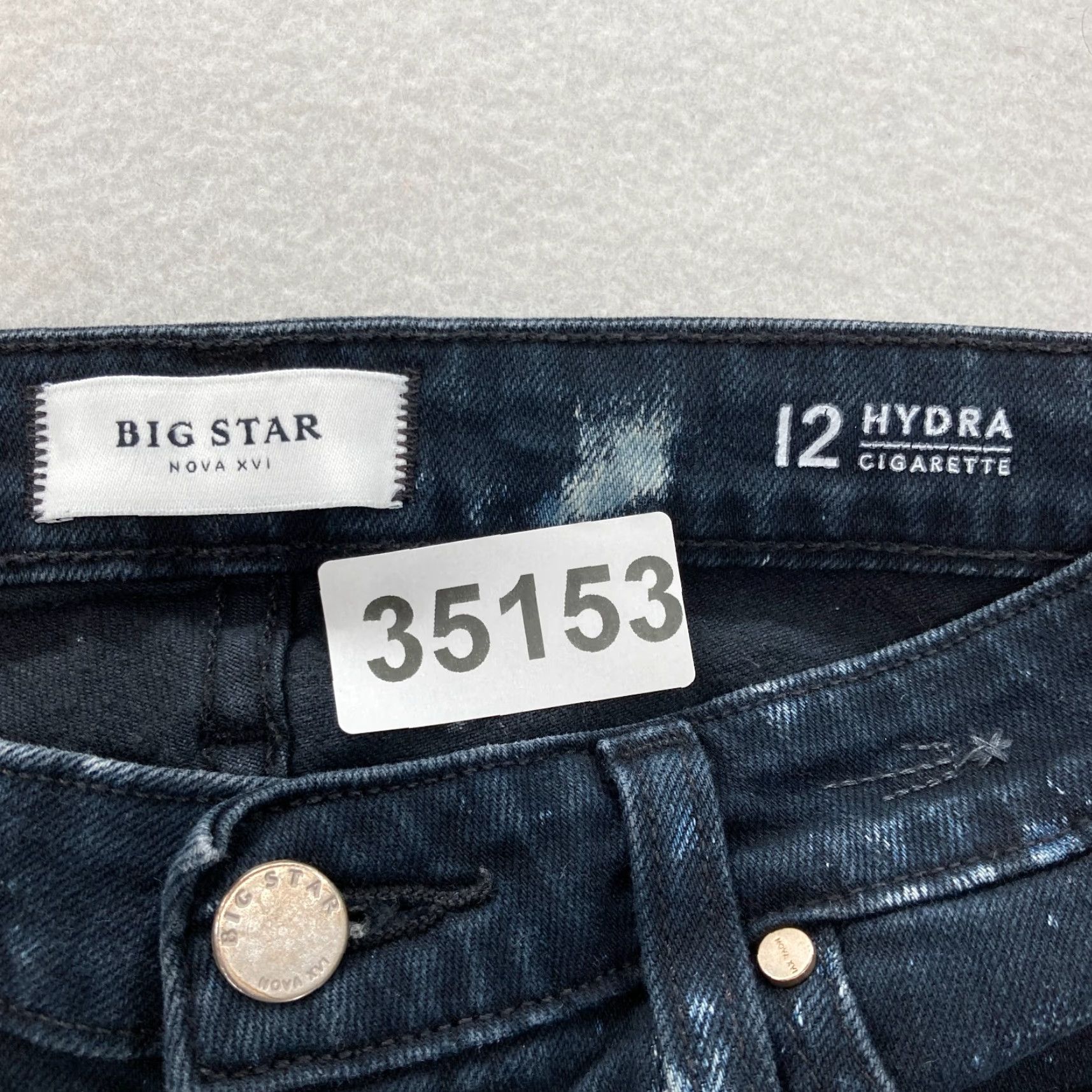 Denime BIG STAR Nova XVI Hydra Jeans Women 12 Dark Blue Denim Paint Splat Cigarette Slim Straight 5-Pocket Denim Jeans Womens Blue 26in Waist Size 34" / US 12 / IT 48 - 4 Thumbnail