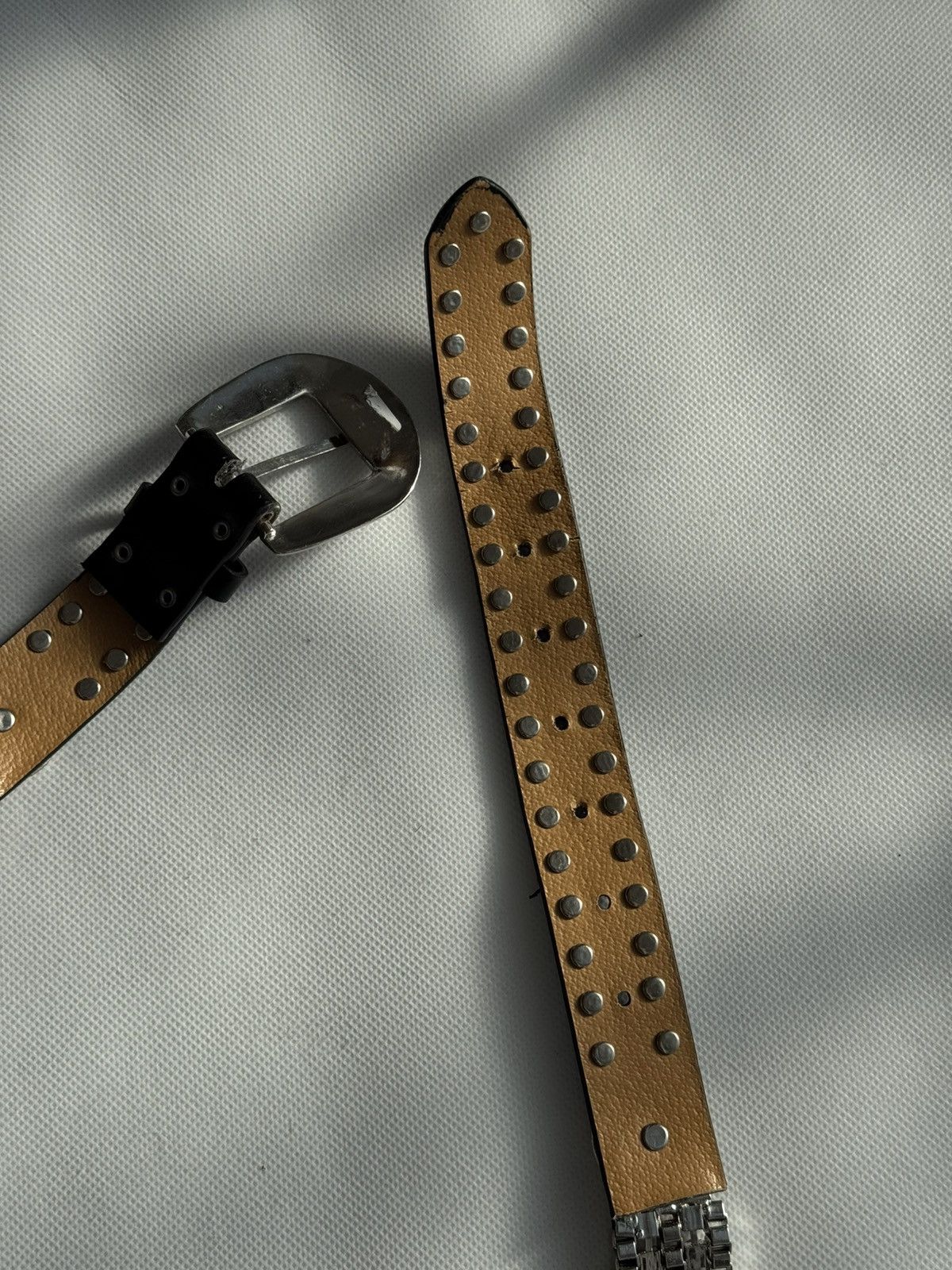 Japanese Brand Vintage Belts Y2K Rhinestones Punk leather belt Japanese Size ONE SIZE - 14 Thumbnail