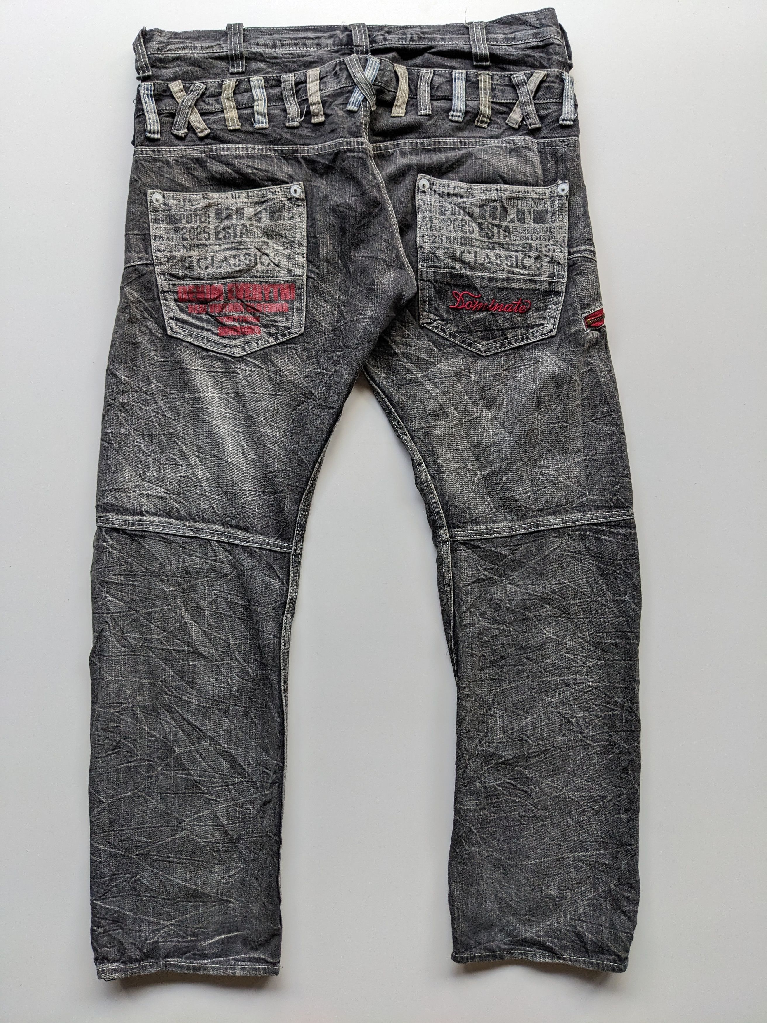 Japanese Brand Dominute handcraft double waist clawmark thunder jean Size US 39 - 3 Thumbnail