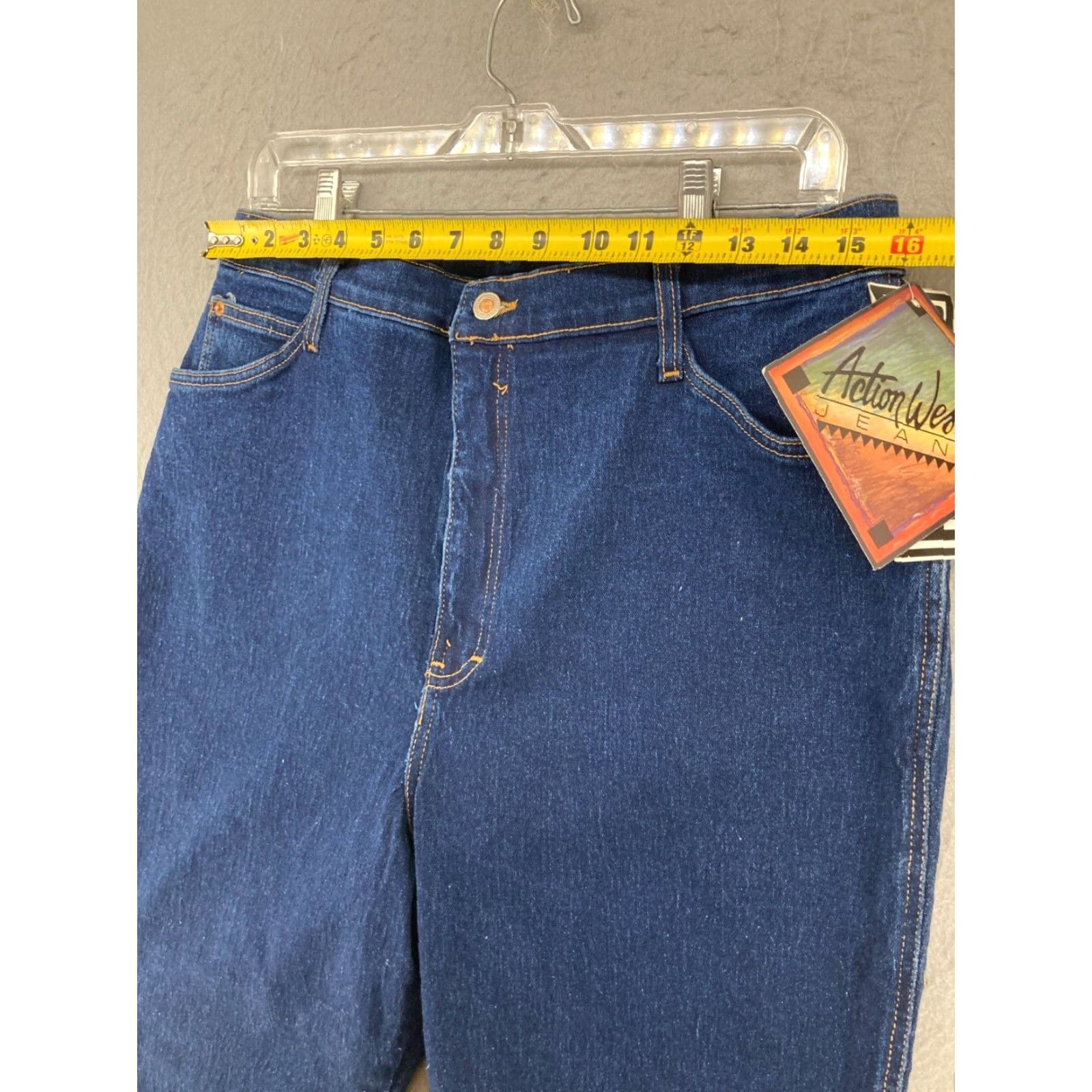 Vintage Action West High Rise Bootcut Jeans Womens 18 Stretch Dark Wash Denim Blue Size 40" / US 18 - 2 Thumbnail
