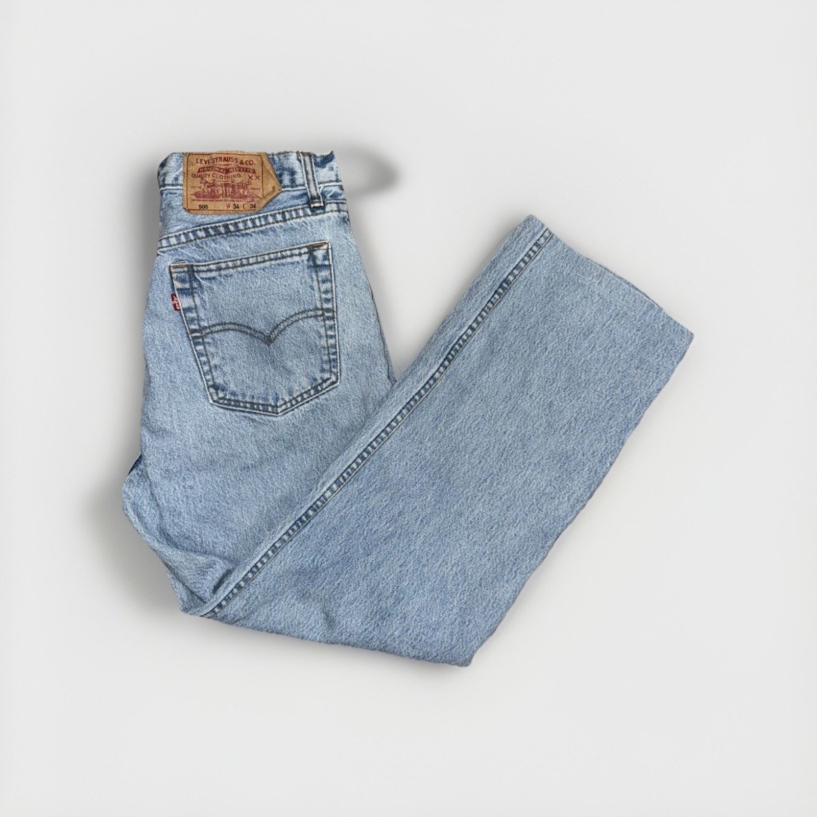 Levi's × Vintage Vintage 90s Levi’s 505 Regular Fit Jeans 32x30 Made In USA Size US 32 / EU 48 - 1 Thumbnail