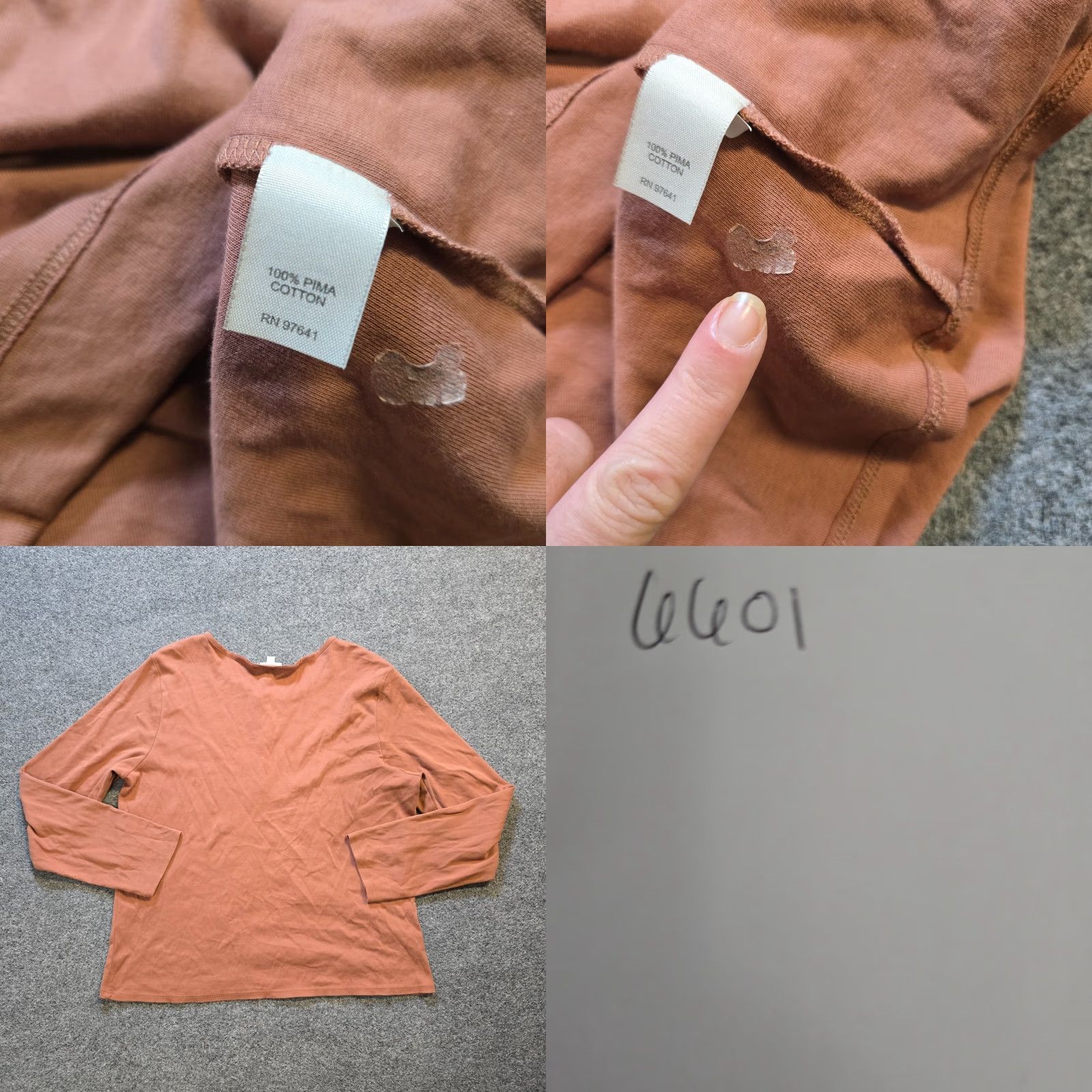 J. Jill J Jill Top Womens XL Henley Long Sleeve Pima Cotton Capsule Brown Orange Casual Shirt Womens XL Size XL / US 12-14 / IT 48-50 - 8 Thumbnail