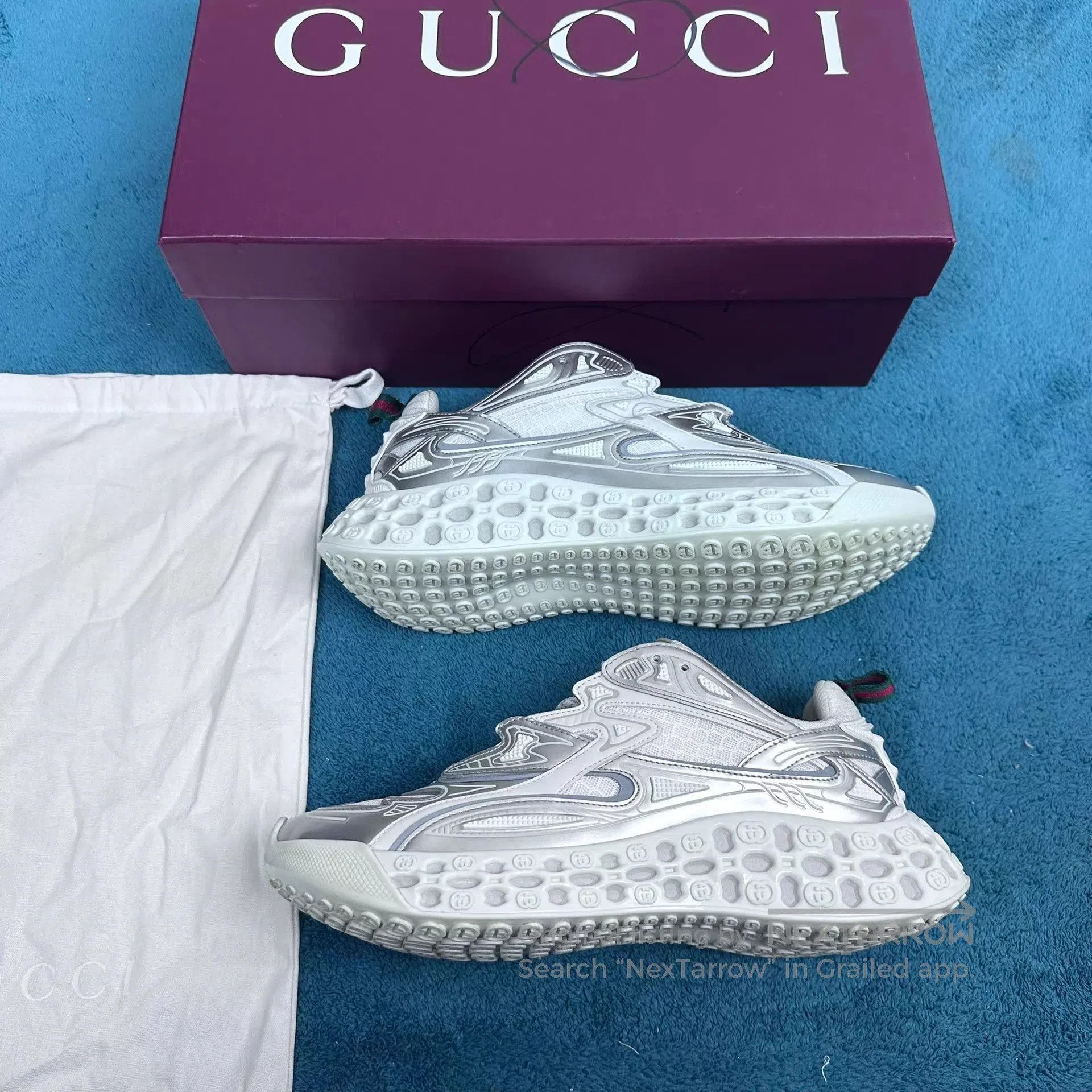 Gucci Gray Low-Top Sneakers Size 8. Size US 8 / EU 41 - 2 Thumbnail