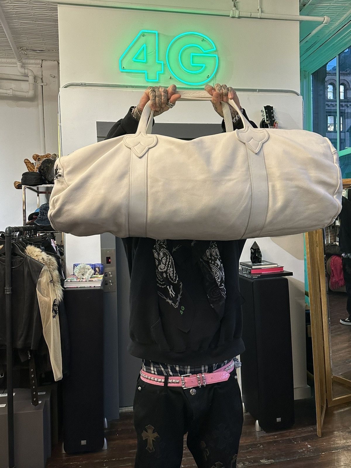 Chrome Hearts CHROME HEARTS XXXL WHITE FLUR DUFFLE Size ONE SIZE - 3 Thumbnail