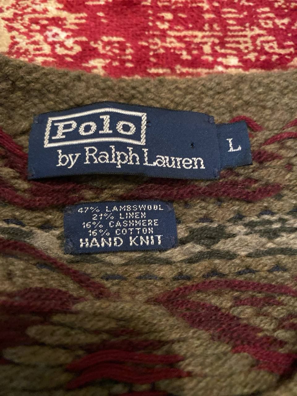 Polo Ralph Lauren × Ralph Lauren × Vintage Ralph Lauren Vintage Hand Knit Lambswool Sweater Size US L / EU 52-54 / 3 - 7 Thumbnail