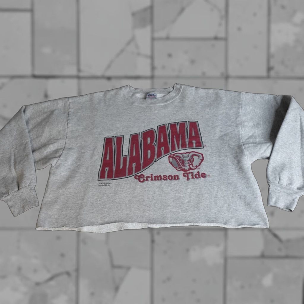 Vintage VINTAGE American Vintage Womens Sweatshirt XL Gray Alabama Crimson Tide Cropped Made in USA Size XL / US 12-14 / IT 48-50 - 1 Thumbnail