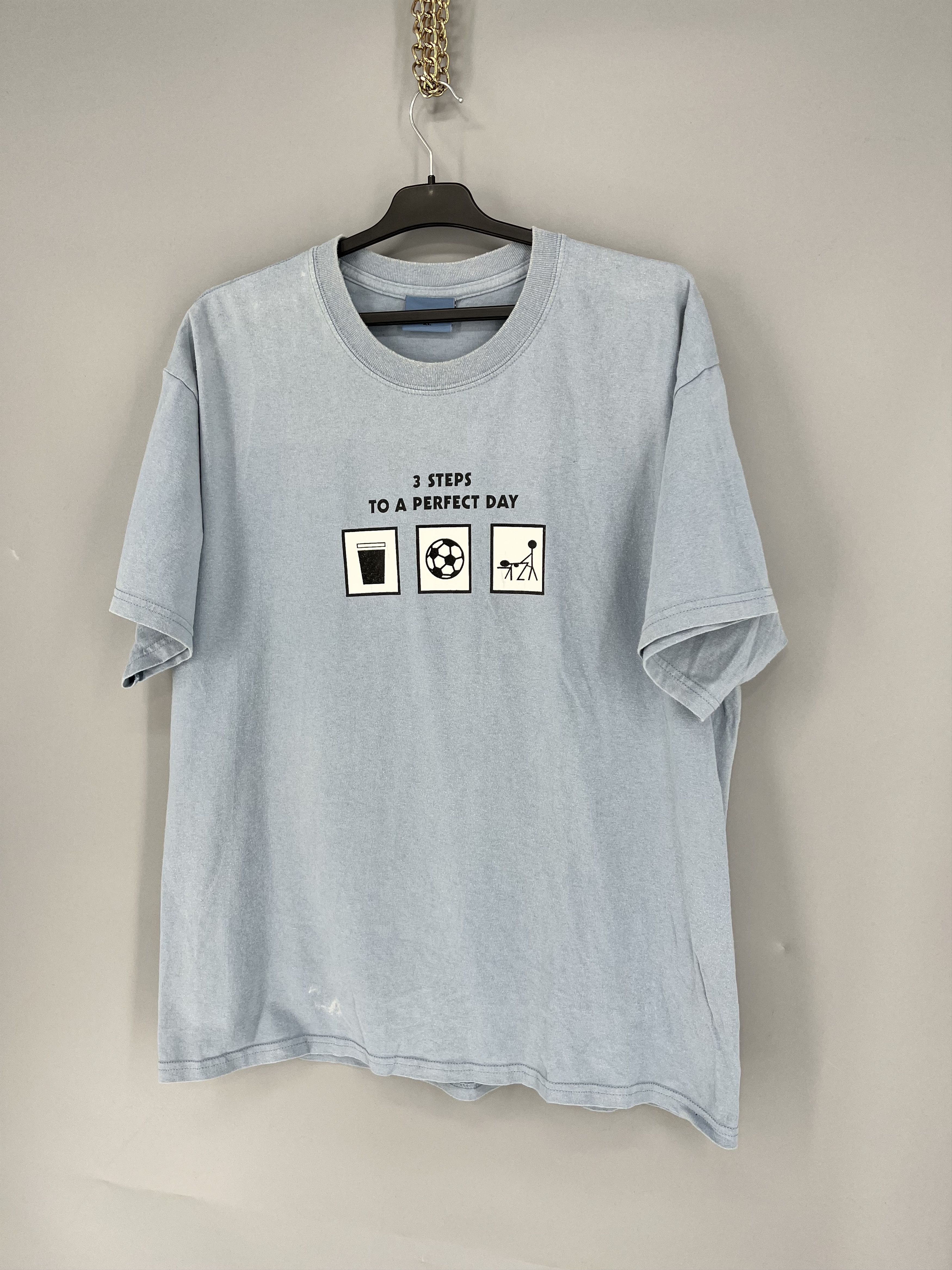 Vintage Vintage Y2K “ 3 STEPS TO A PERFECT DAY “alcohol football sex Size US XL / EU 56 / 4 - 4 Thumbnail