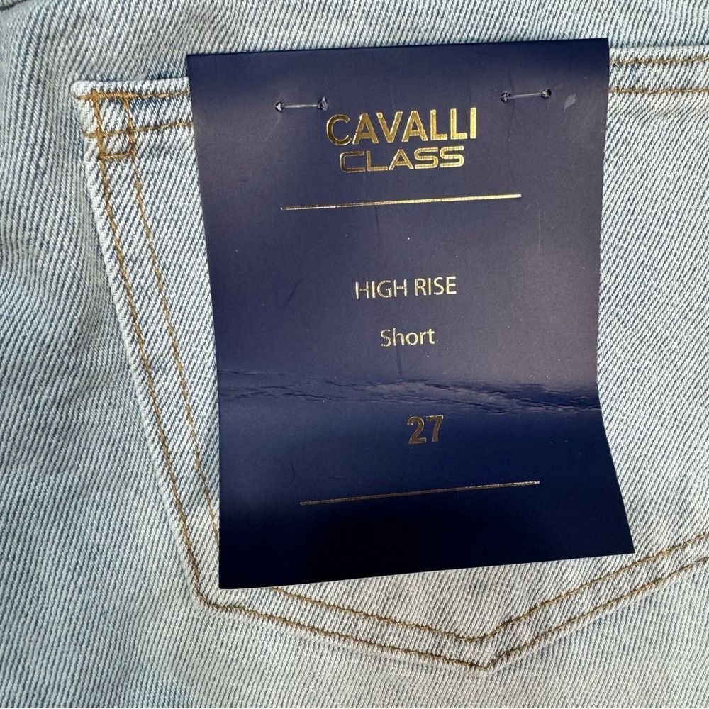 Cavalli Class NWT New $250 Cavalli Class Frayed Hem Denim Shorts Size 27' Size 27" / US 4 / IT 40 - 6 Thumbnail
