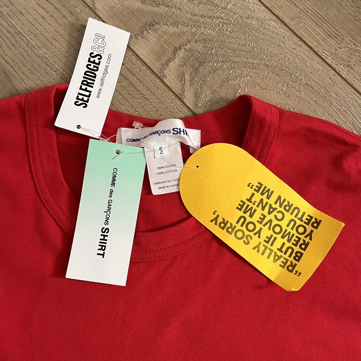 Comme des Garcons SHIRT Comme des Garçons Shirt Oversized Red T Shirt Size US S / EU 44-46 / 1 - 4 Thumbnail