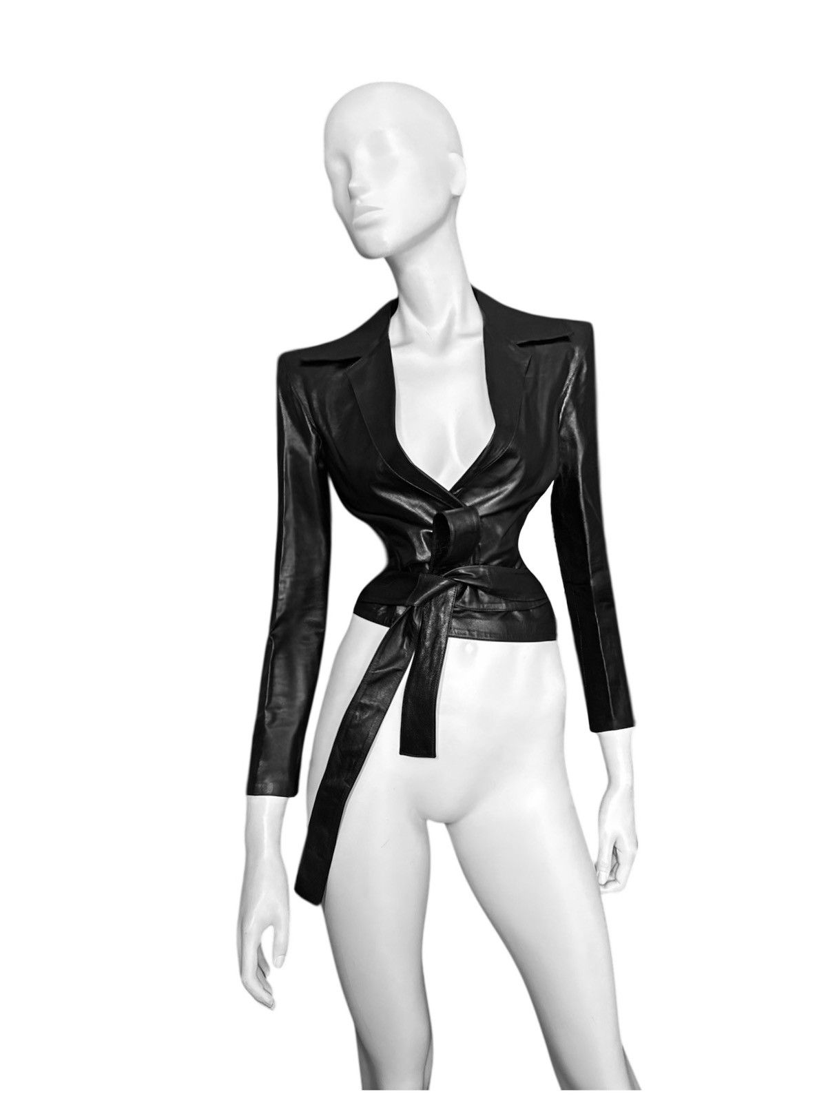 Gucci Runway Tom Ford for Gucci Asymmetric Leather Jacket Size M / US 6-8 / IT 42-44 - 1 Thumbnail