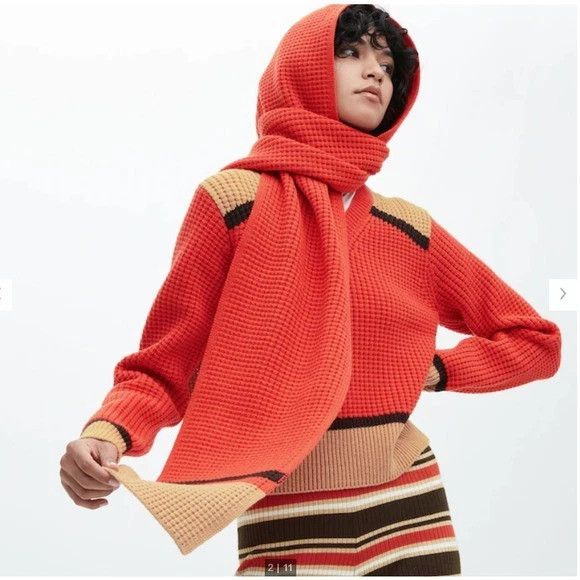 Marni × Uniqlo Uniqlo Marni 22AW Popcorn Knit Hooded Scarf Size ONE SIZE - 2 Thumbnail