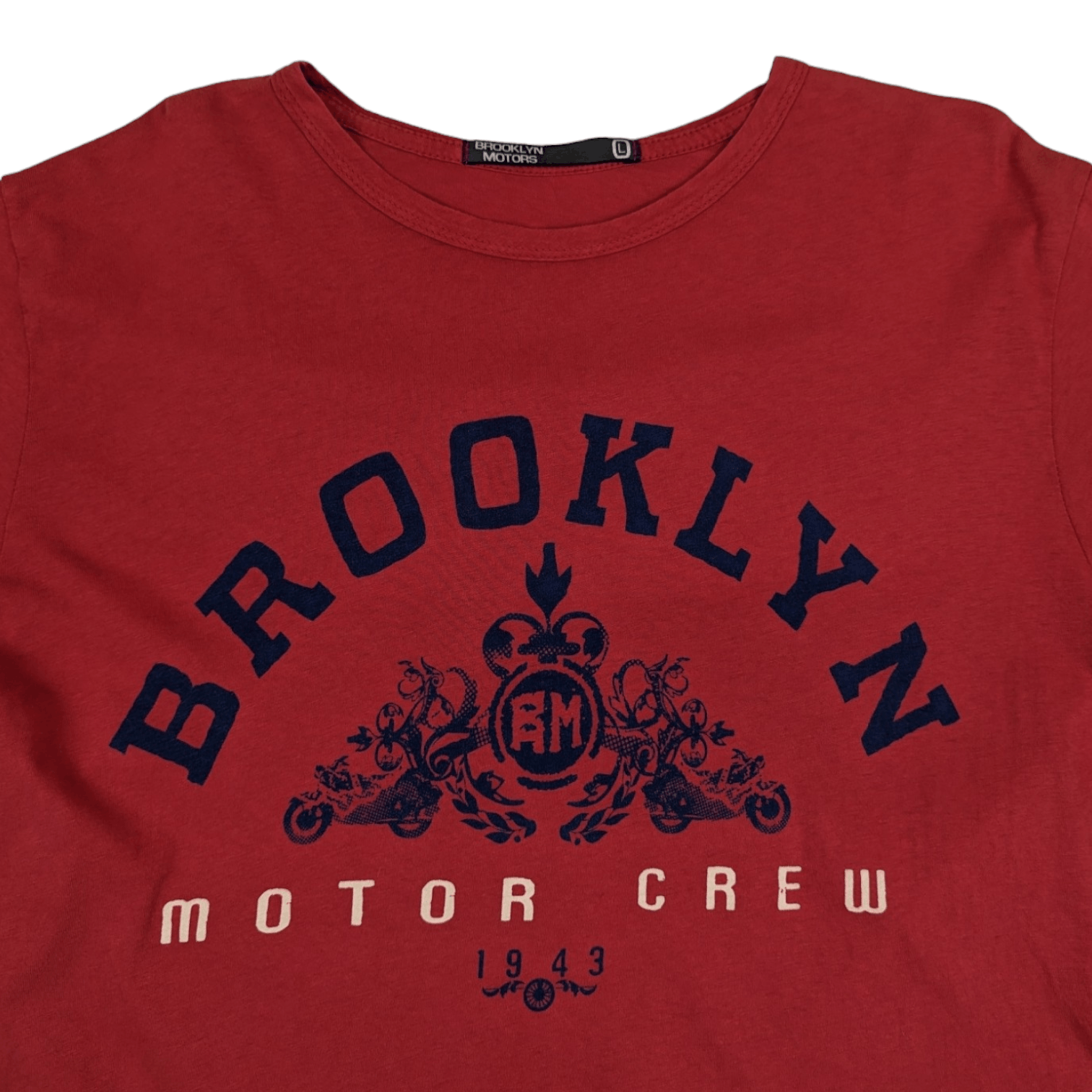 Vintage Vintage 90's BROOKLYN MOTORS Graphic T-Shirt Single Stitches Size US L / EU 52-54 / 3 - 4 Thumbnail