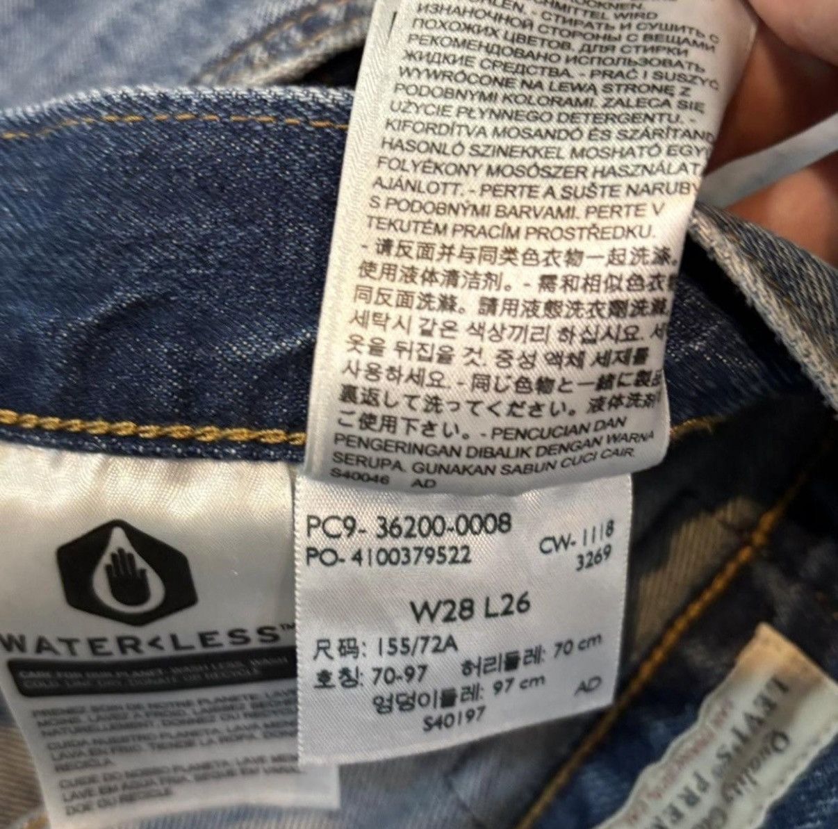 Levi's Levis 501 Jeans Mens 28X26 Selvedge Premium Big E Button Fly Size 28" / US 6 / IT 42 - 6 Thumbnail