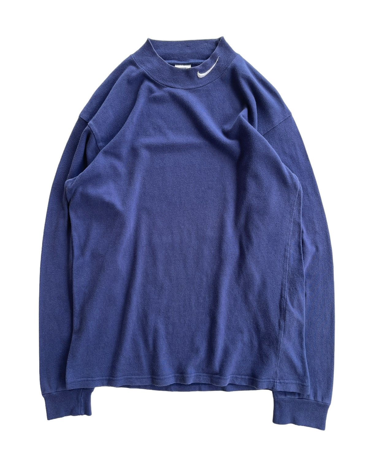Nike Vintage 90s Nike Mock Neck Oversized Longsleeve Shirt Size US S / EU 44-46 / 1 - 1 Thumbnail