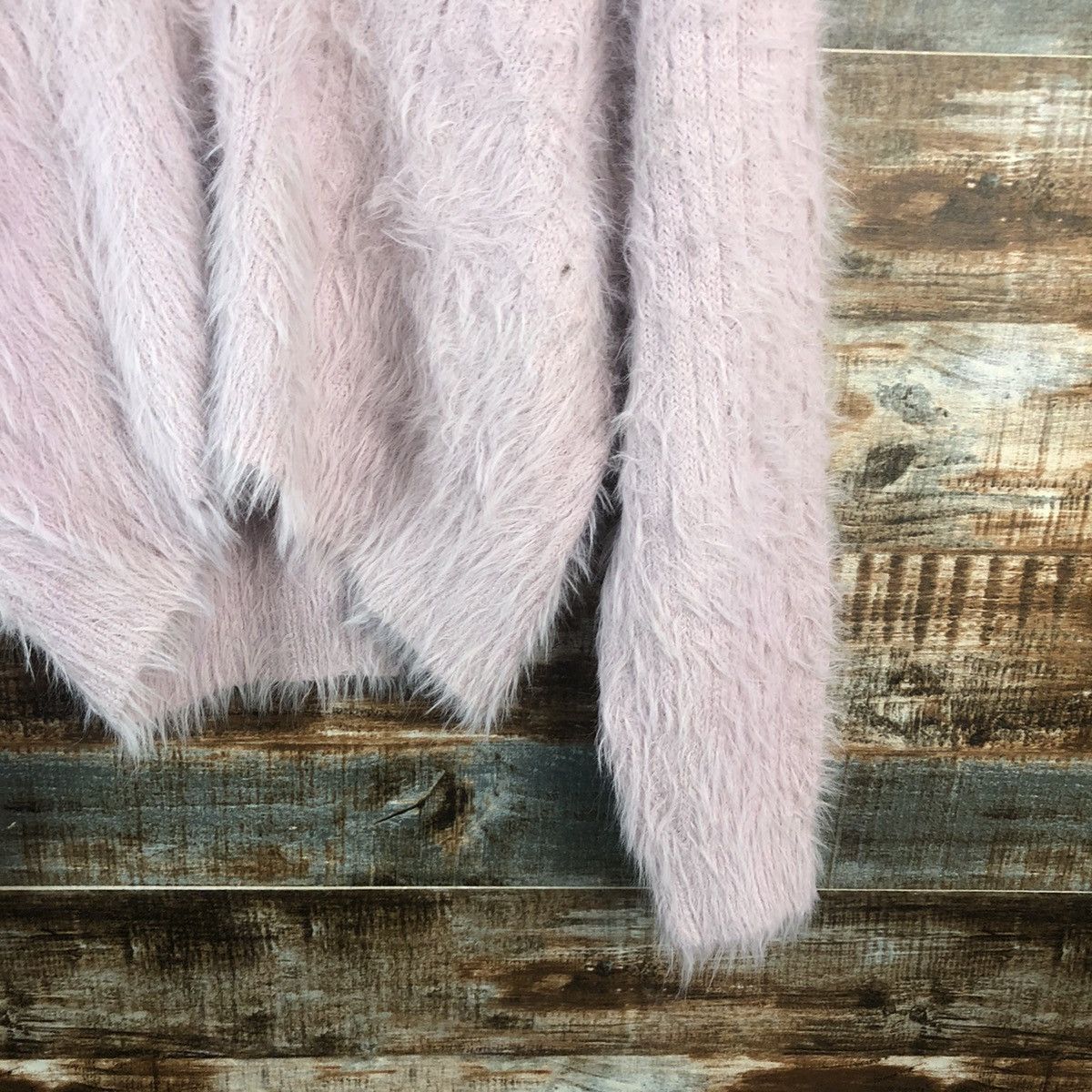 Japanese Brand DL Ingni Pink Mohair shaggy fur Knitwear #C396 Size M / US 6-8 / IT 42-44 - 13 Thumbnail