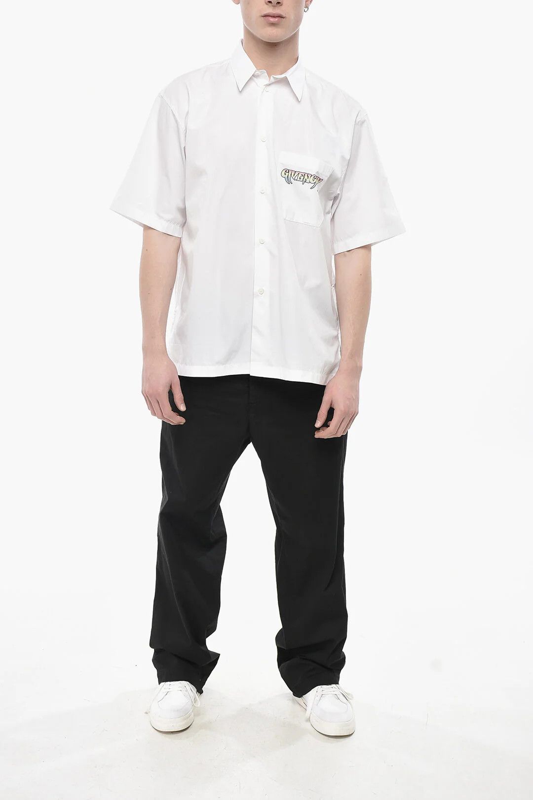 Givenchy og1mm0326 Cotton Bowling Shirt in White Size US S / EU 44-46 / 1 - 4 Thumbnail