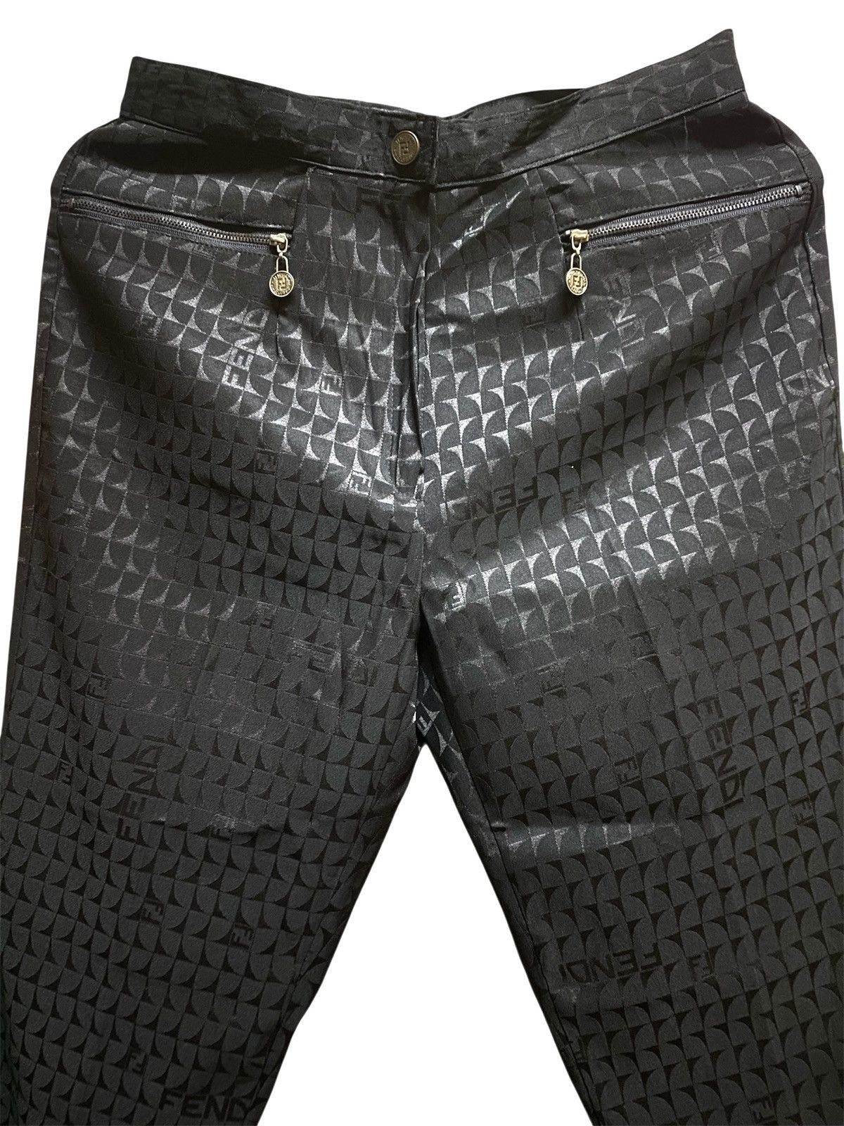 Fendi × Vintage Fendi Fullprint FF Monogram Logo Pants Size 27" / US 4 / IT 40 - 3 Thumbnail