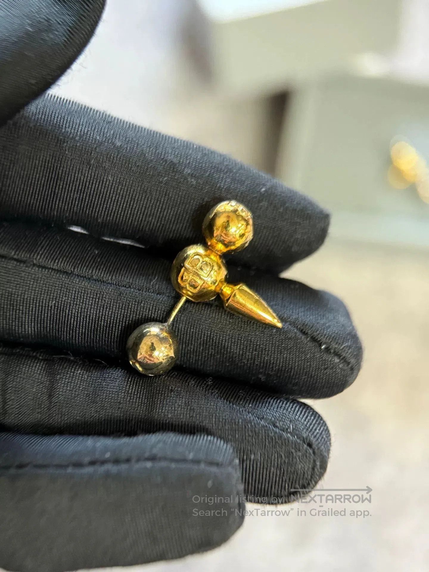 Balenciaga Balenciaga Gold Stud Earrings. Size ONE SIZE - 2 Thumbnail