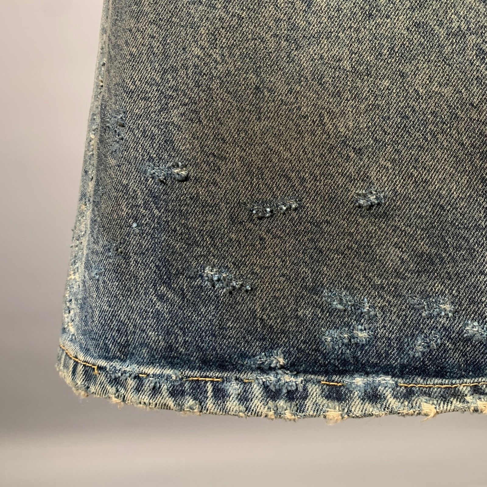Balenciaga BALENCIAGA Size 2 Blue Mud Wash Cotton Denim Maxi Skirt Size 26" / US 2 / IT 38 - 7 Thumbnail