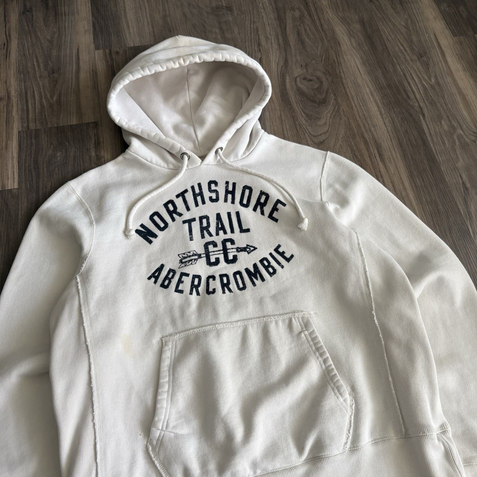 Abercrombie & Fitch × Vintage Vintage Abercrombie & Fitch Hoodie Mens Size M Cream Size US M / EU 48-50 / 2 - 2 Thumbnail