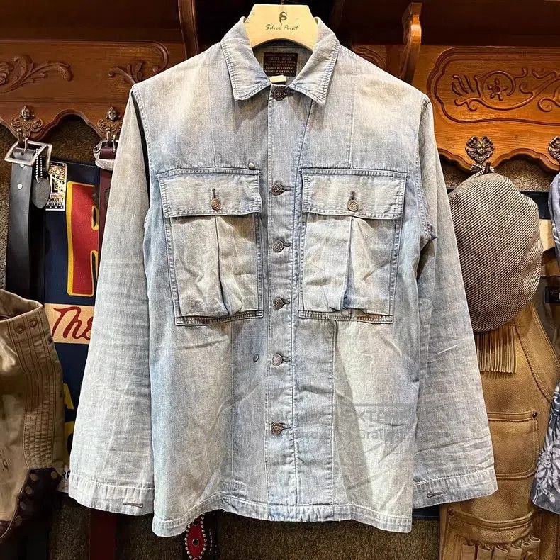 RRL Ralph Lauren RRL Limited Hand-Painted Denim Shirt. Size US XS / EU 42 / 0 - 2 Thumbnail