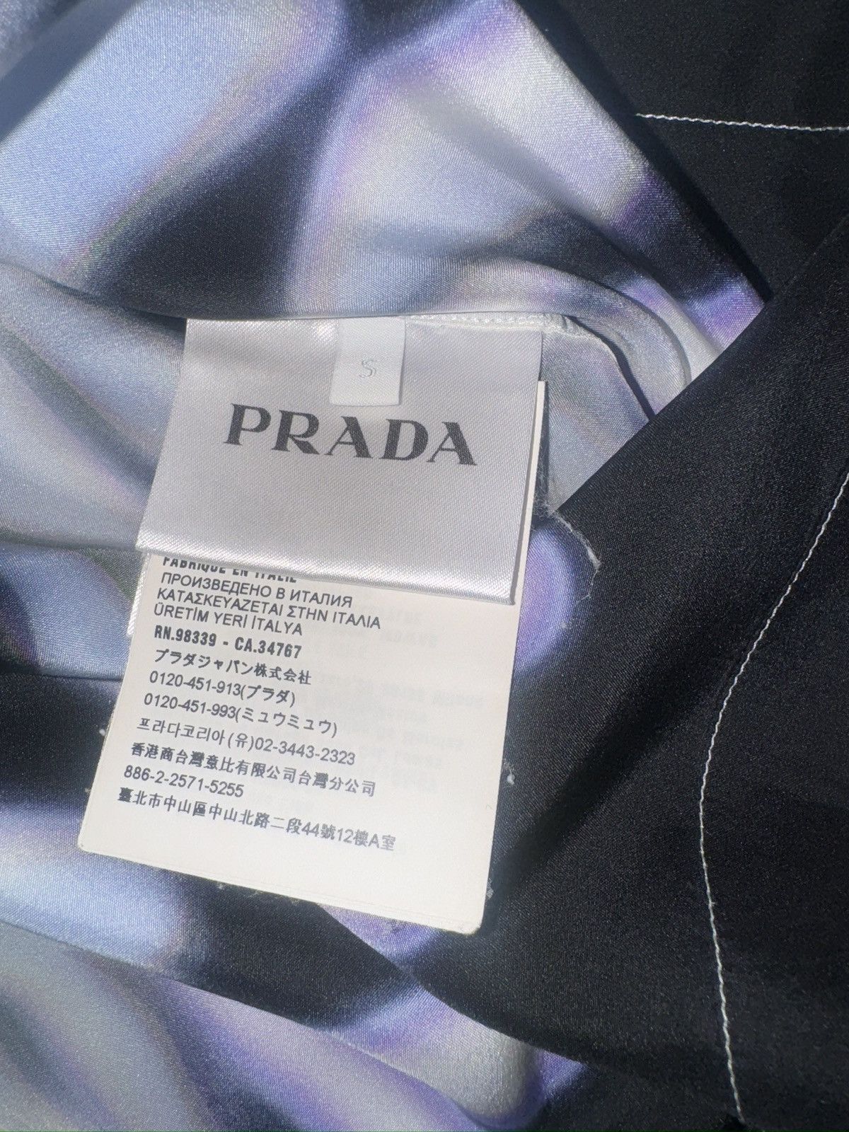 Prada Prada double match box silk shirt white W/ blue flames Size US S / EU 44-46 / 1 - 8 Thumbnail