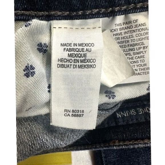 Lucky Brand Lucky Brand Jeans Womens 4 27 Candiani Blue Distressed Brooke Skinny Denim Pants Jeans Size 27" / US 4 / IT 40 - 6 Thumbnail