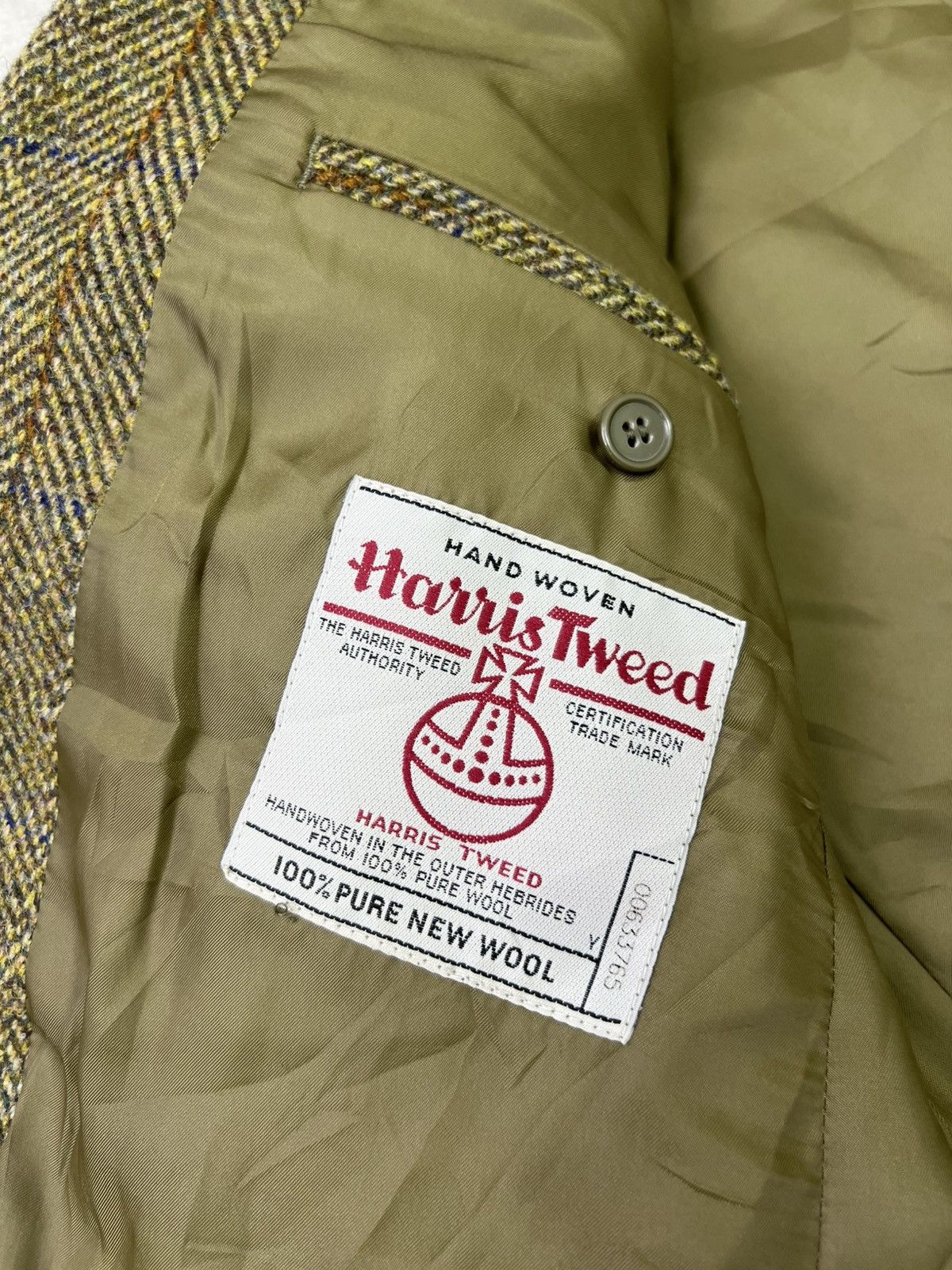 Harris Tweed Vintage Harris Tweed Wool Blazer 42R Olive Herringbone Size 42R - 6 Thumbnail