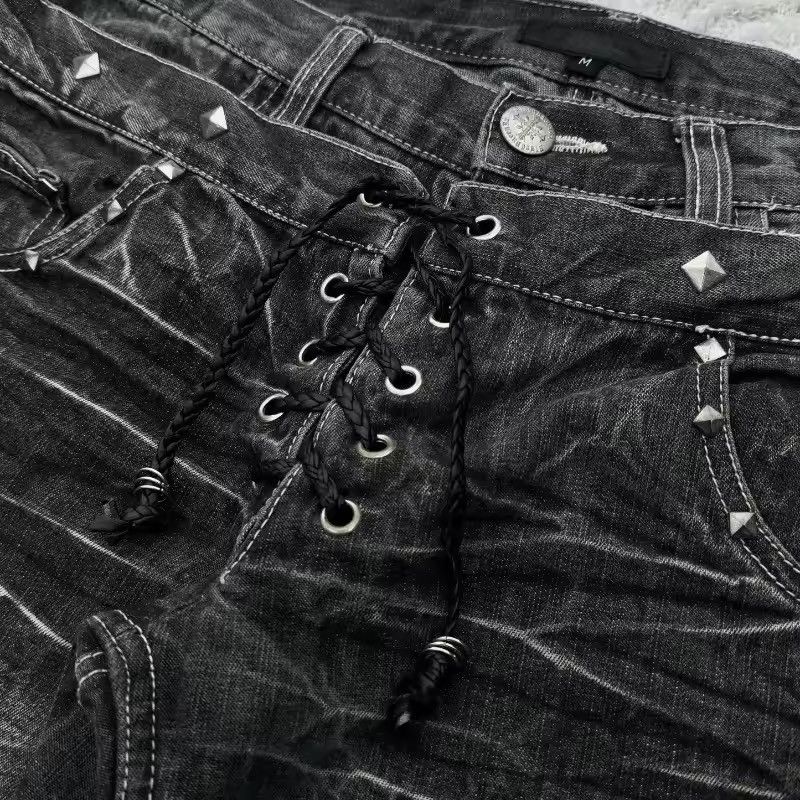 Jean Grunge Design Retro Flared Washed Y2k Jeans Pants Size US 36 / EU 52 - 3 Thumbnail