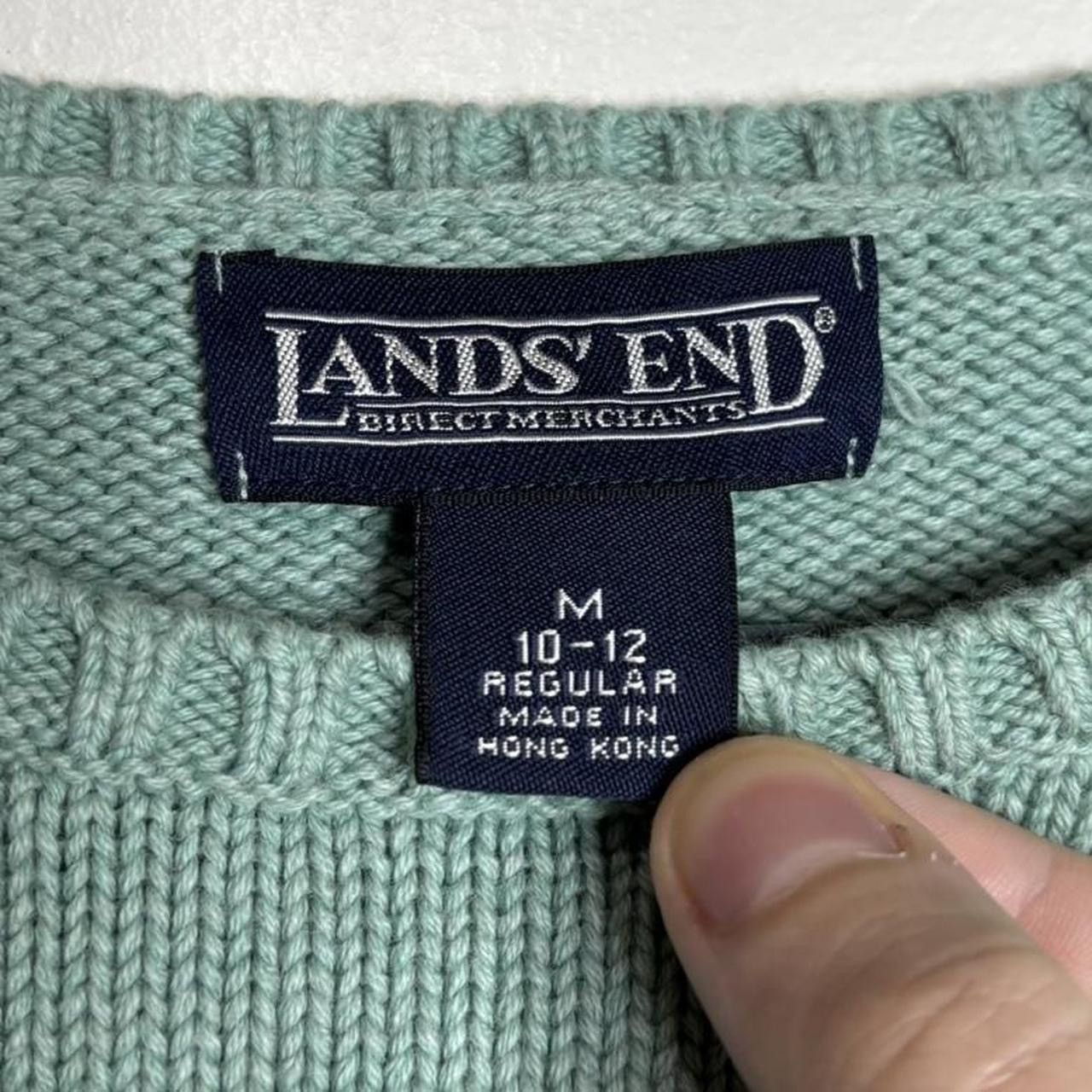 Lands' End Vintage Mint Green Knit Sweater - Women's Medium Size US M / EU 48-50 / 2 - 3 Thumbnail