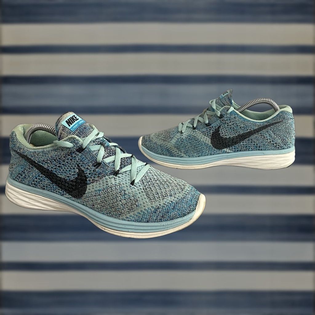Nike Nike Flyknit Lunar 3 Blue Sneakers Women's Size 8 Shoes Athletic 698182-404 Size US 8 / IT 38 - 1 Thumbnail