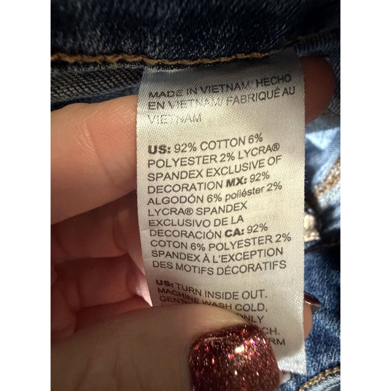 Vintage Chico's Jeans Womens 16R Blue Boyfriend Embroidered Floral Size 38" / US 16 / IT 52 - 5 Thumbnail