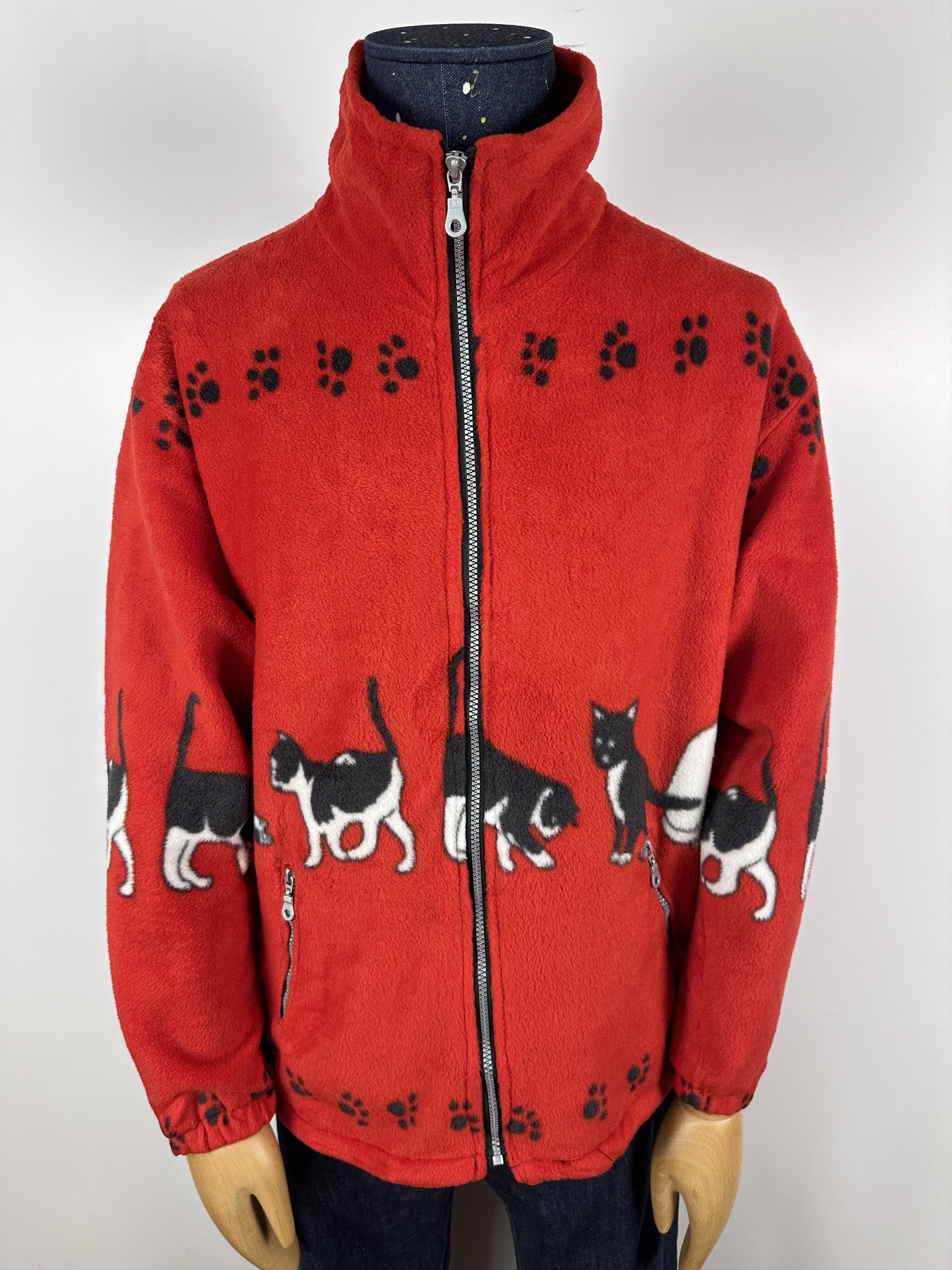 Vintage Vintage Cats Fleece Jacket Sherpa Warm Overprint Nature Sz S Size US S / EU 44-46 / 1 - 2 Thumbnail