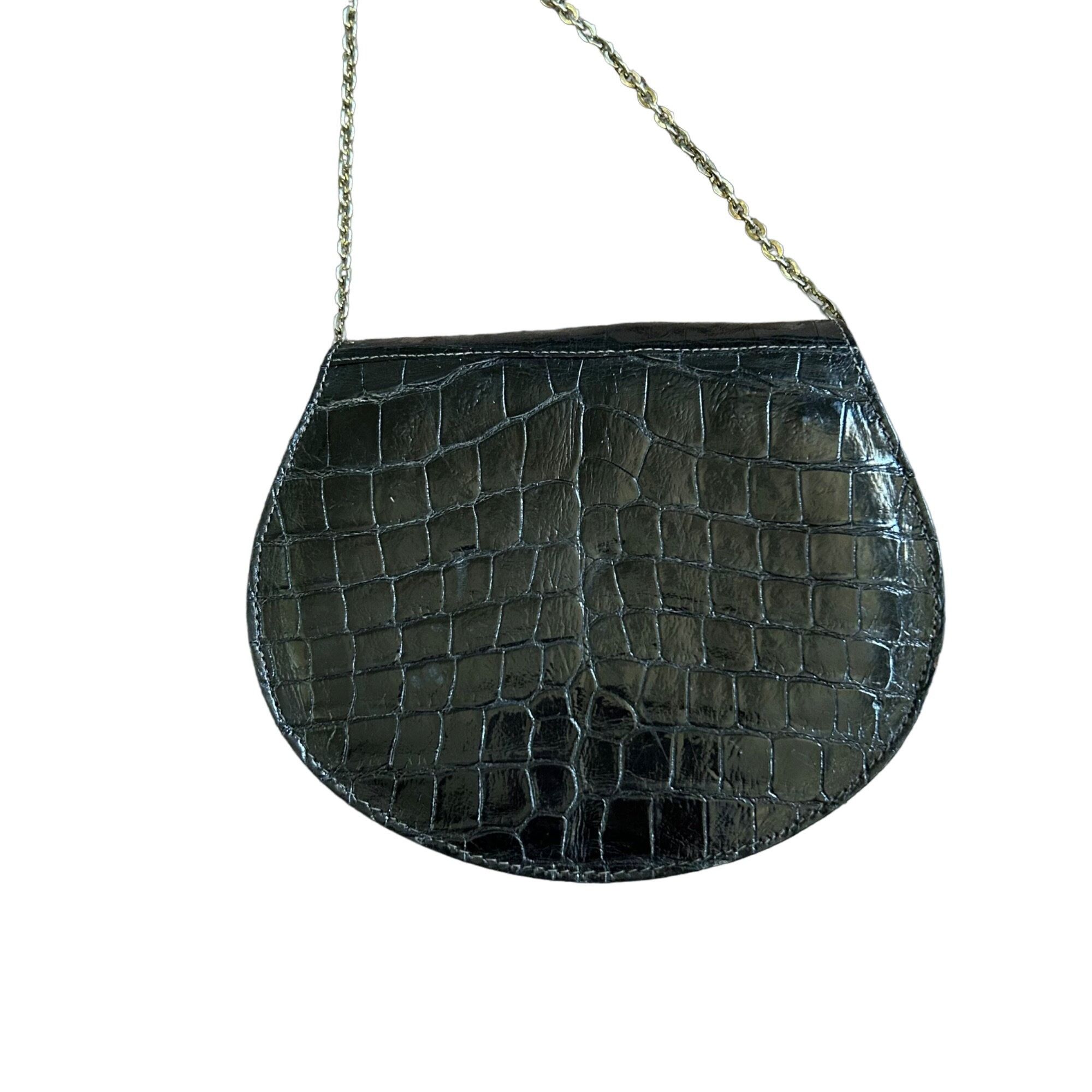 Vintage Vintage Black Leather Animal Print Embossed Crossbody Bag Ch Size ONE SIZE - 3 Thumbnail