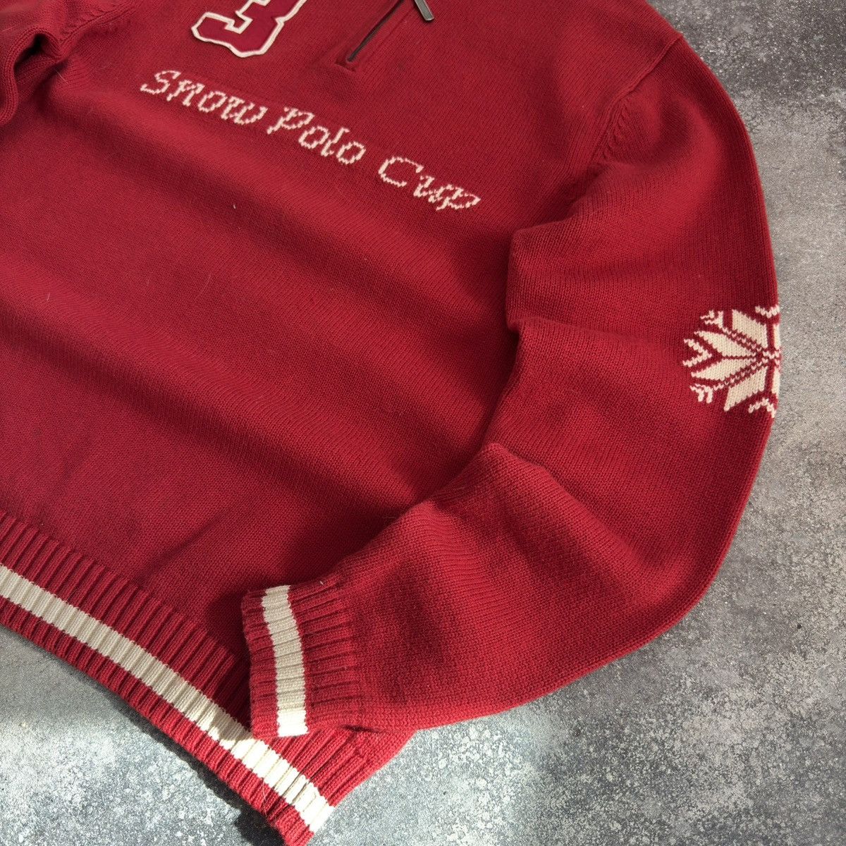 20471120 × Vintage Snow Polo Cup Vintage Knit Sweater (Ralph Lauren style) Size US M / EU 48-50 / 2 - 7 Thumbnail