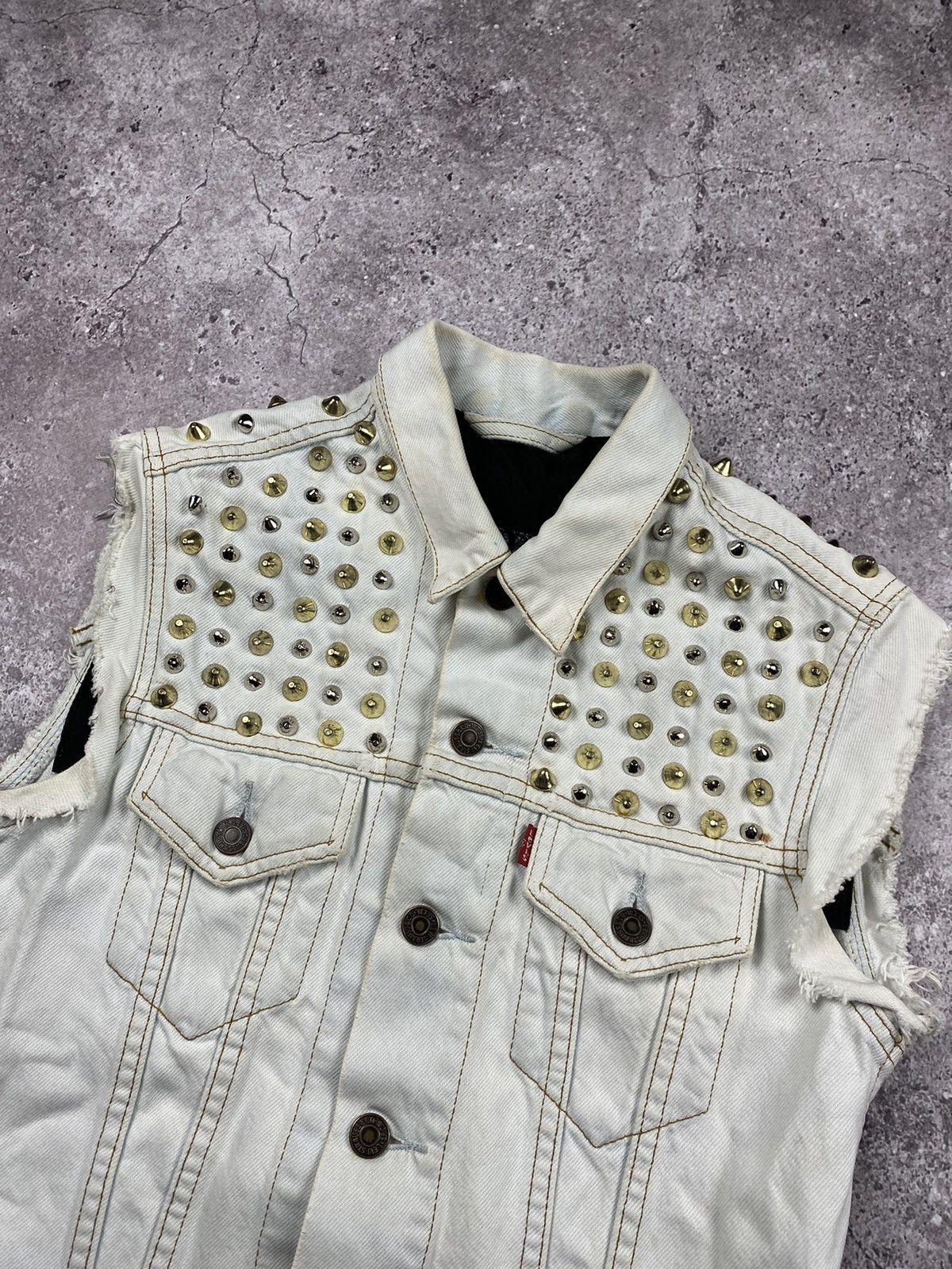 Japanese Brand × Levi's × Levi's Vintage Clothing VINTAGE LEVIS JAPANESSE PUNK OPIUM RICK OWENS STYLE VEST Size S / US 4 / IT 40 - 2 Thumbnail