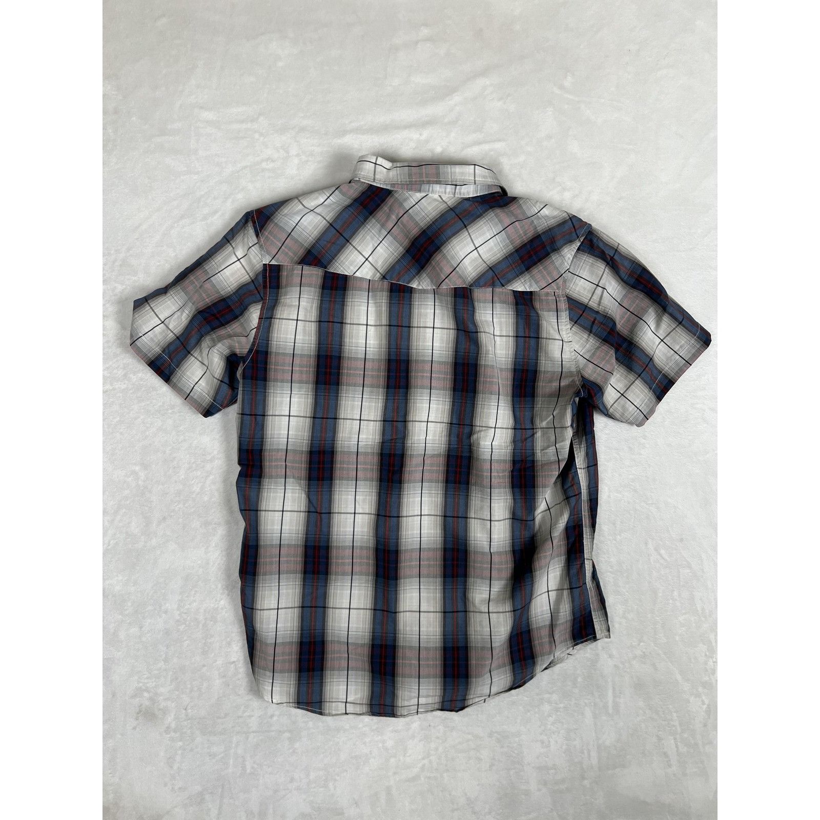 Quiksilver Quiksilver Shirt Mens XL Gray Blue Plaid Short Sleeve Button Size US XL / EU 56 / 4 - 6 Thumbnail