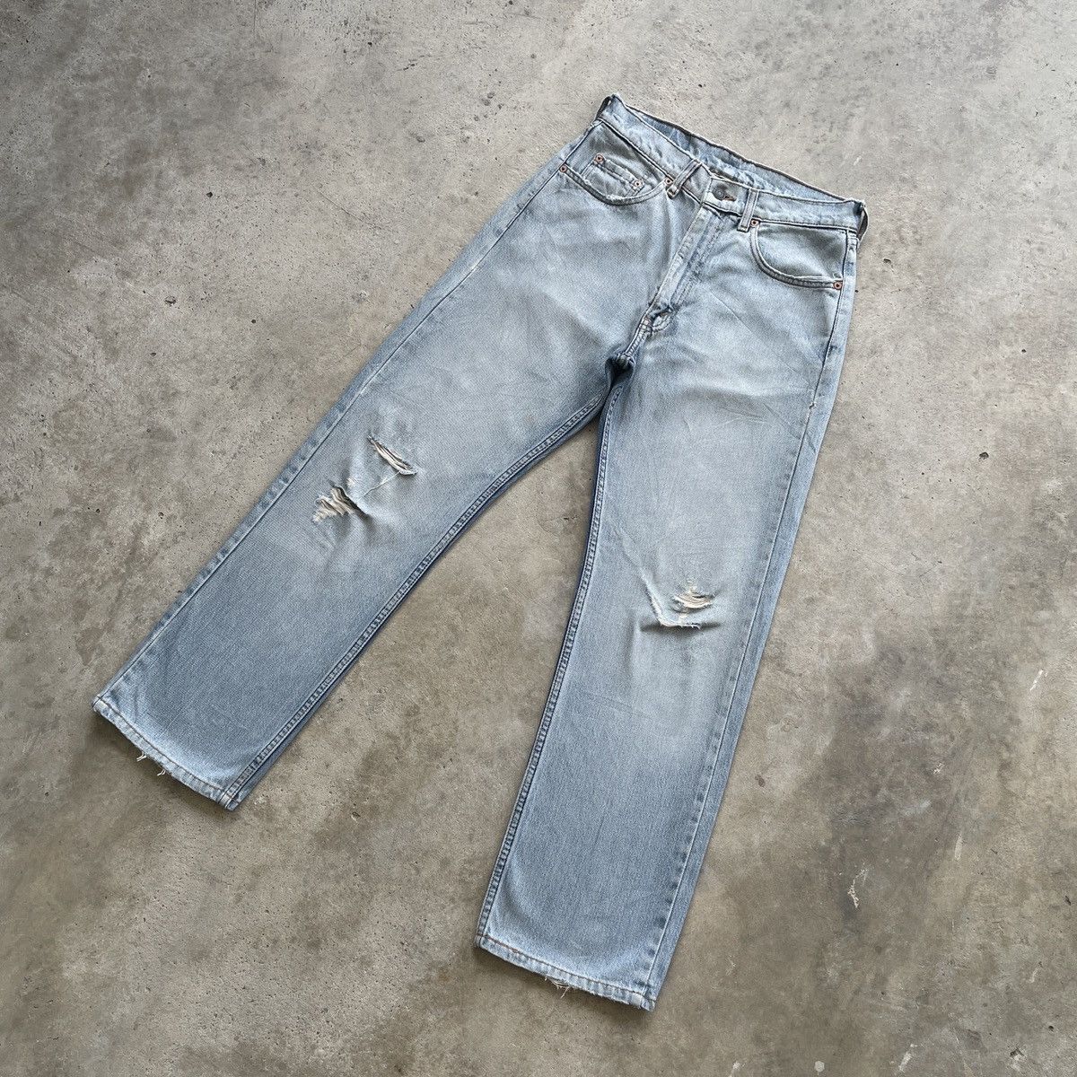 Levi's Vintage Clothing Vintage Levi’s 512 Wash Distressed Jeans Faded Denim Pants Size US 28 / EU 44 - 3 Thumbnail