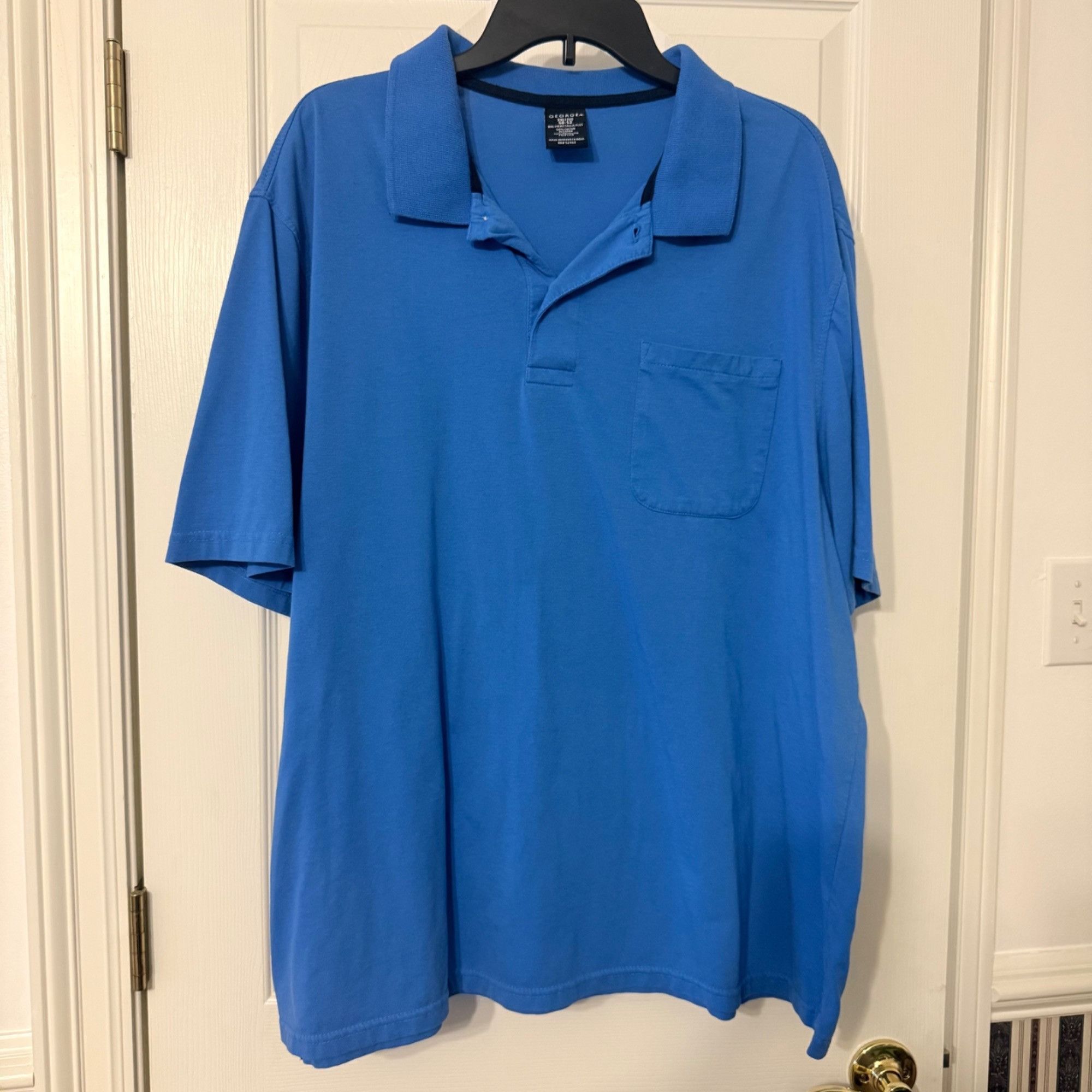 George George Mens Big & Tall Blue Polo Shirt 2XL 50-52 Short Sleev Size US XXL / EU 58 / 5 - 1 Thumbnail