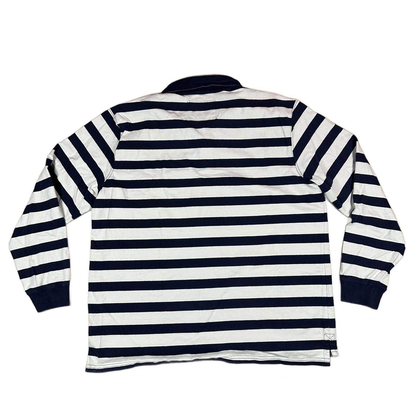 L.L. Bean L.L.Bean Mens Polo XL Reg Navy White Striped Traditional Fit Size US XL / EU 56 / 4 - 2 Thumbnail