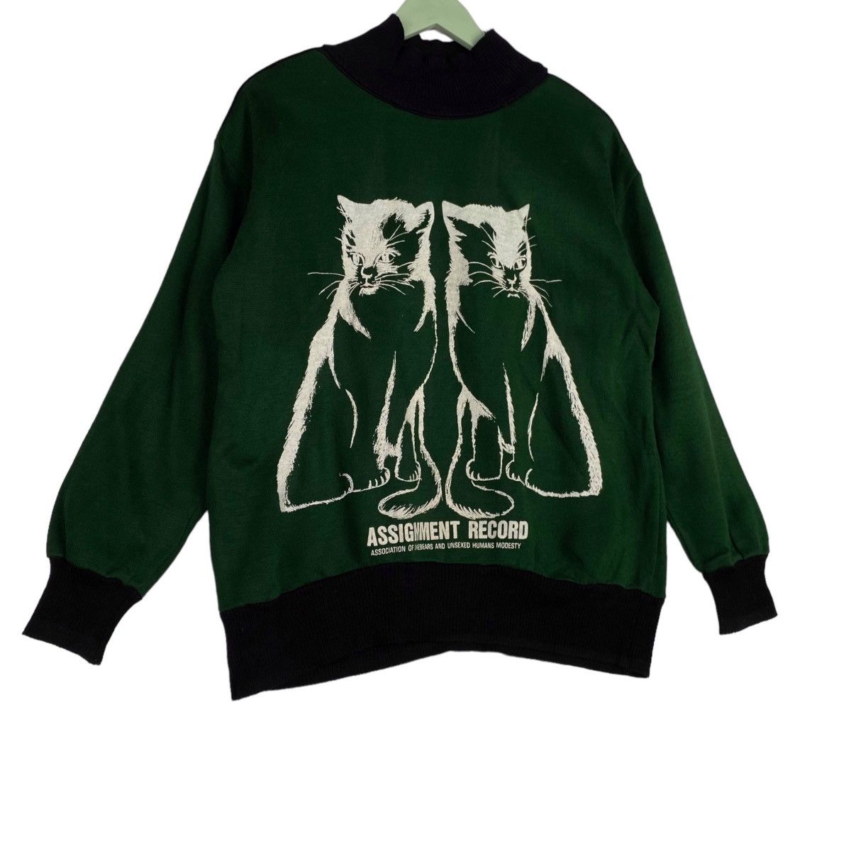 Vintage Vintage Letretpot Print Turtleneck Sweatshirt Green Pullover Size US L / EU 52-54 / 3 - 3 Thumbnail